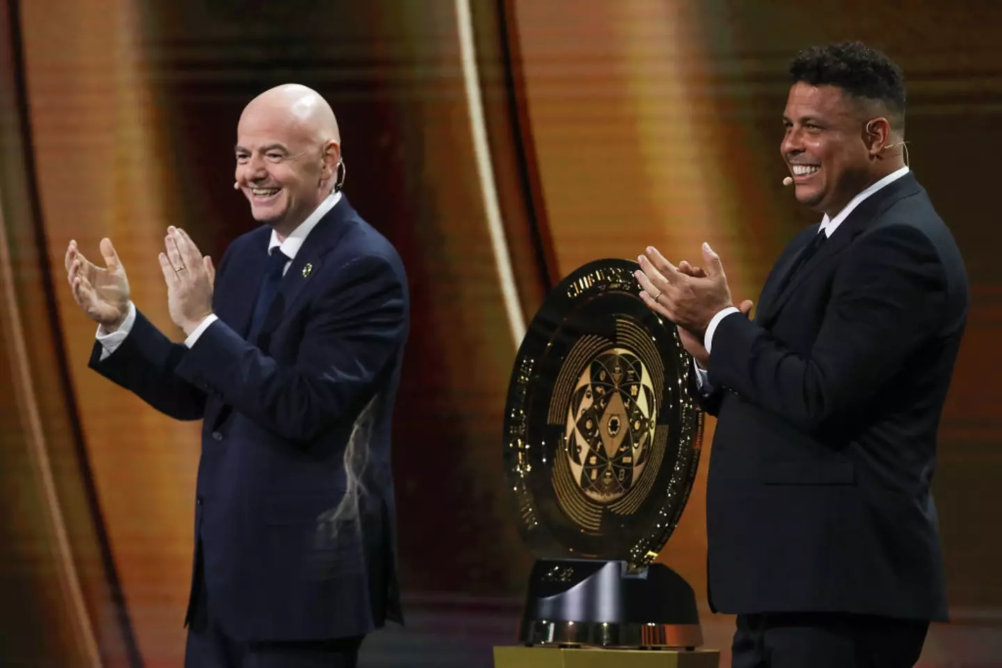 Ronaldo Nazario pictured with FIFA President Gianni Infantino (Image: Getty)