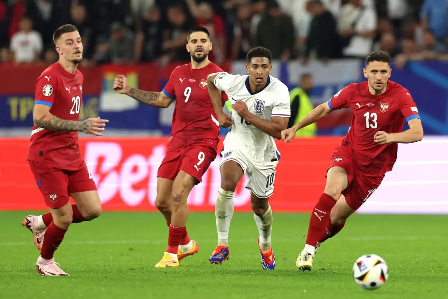 Jude Bellingham scored the only goal of England's 1-0 victory over Serbia (Image: Getty)