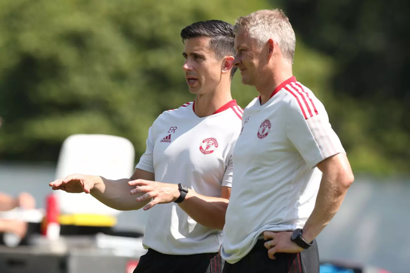 Eric Ramsey with Ole Gunnar Solskjaer. (Manchester United)