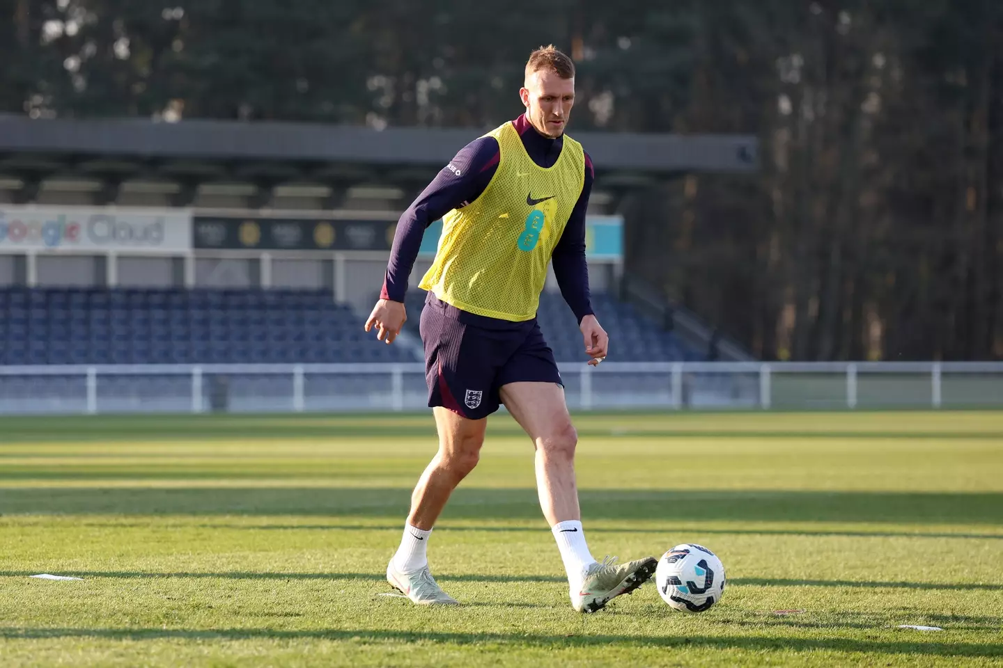 Dan Burn during an England training session. Image: Getty