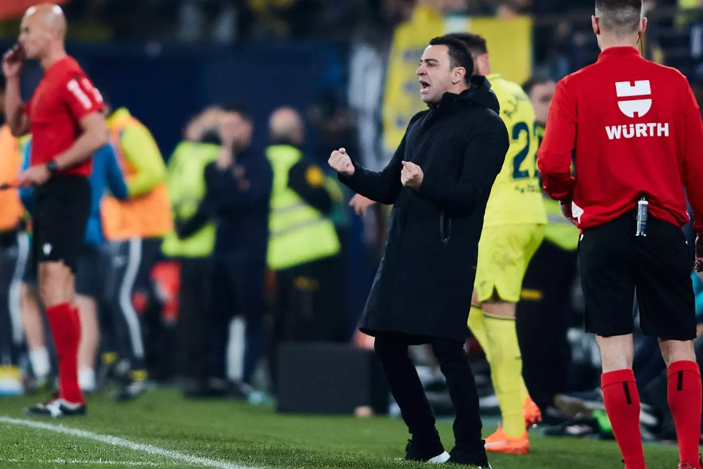 Xavi definitely not singing the Champions League anthem here. Image: Alamy