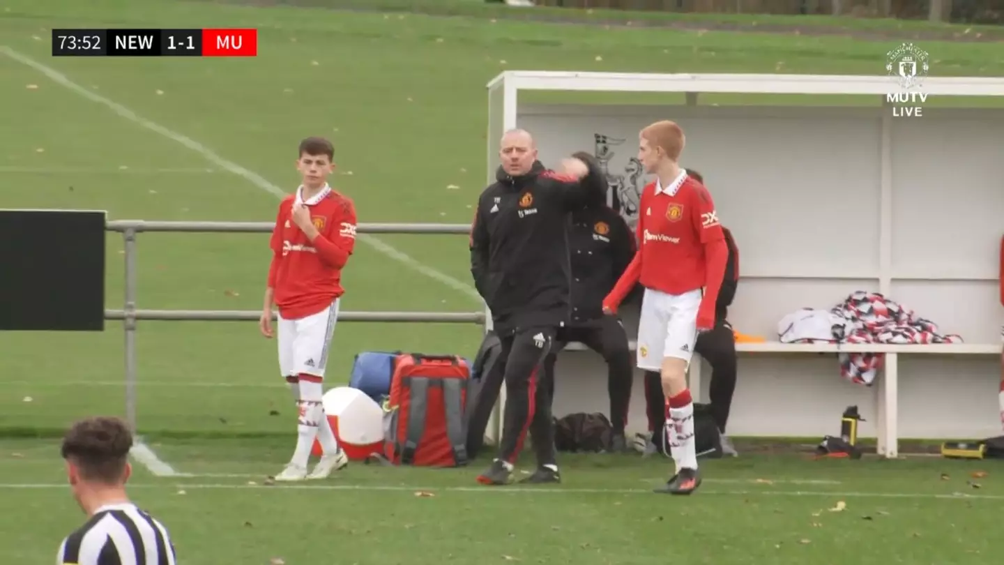 Lacey has made two appearances for the U18 squad. Image credit: MUTV