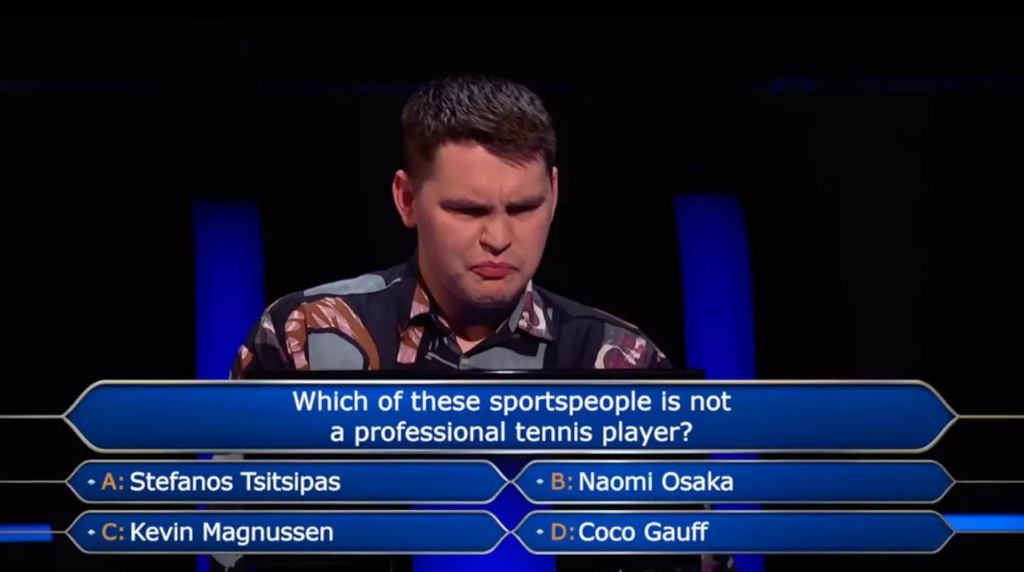 Jack was asked to identity which sportsperson was not a professional tennis player. Image credit: ITV