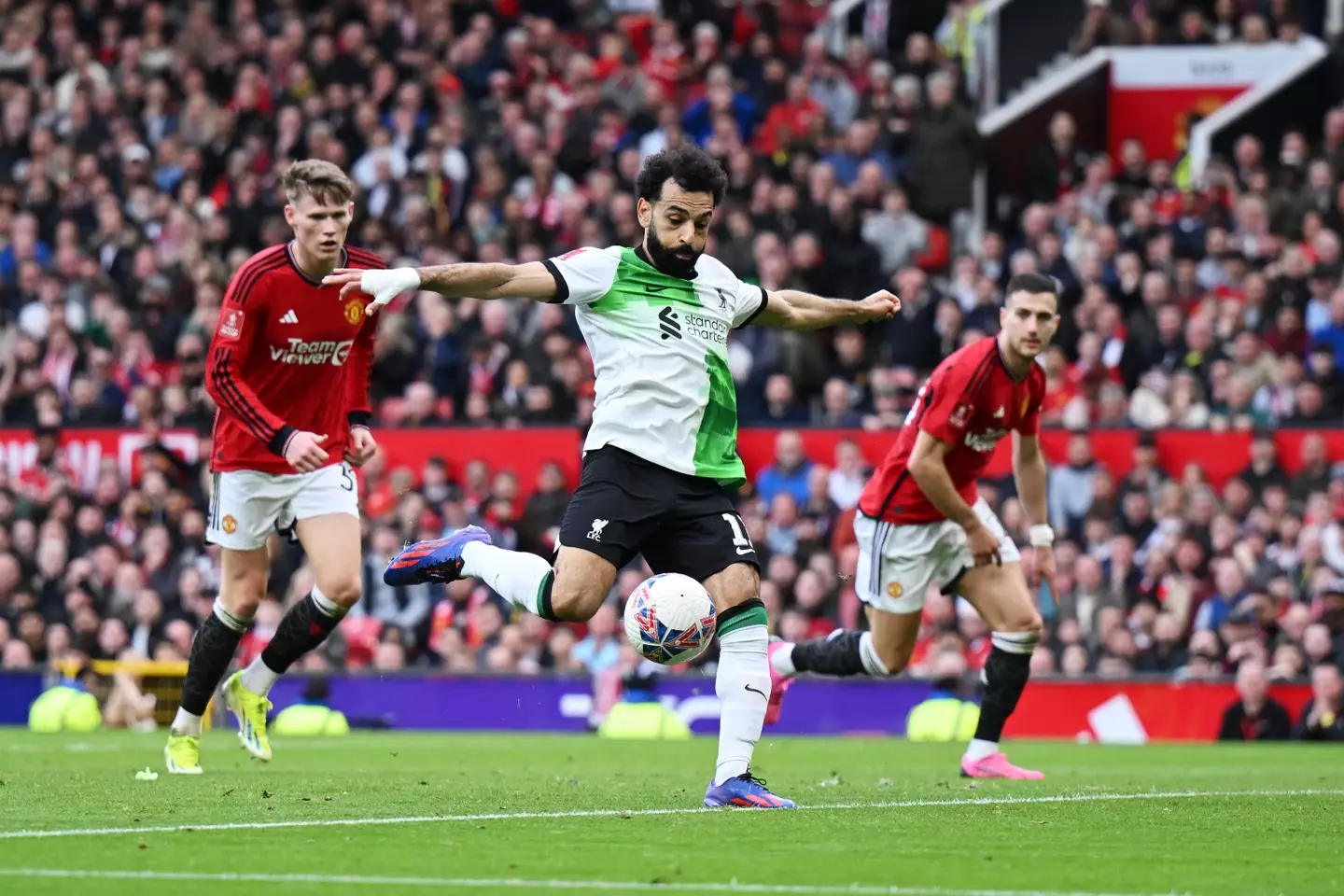 Mo Salah put Liverpool ahead against Manchester United. (