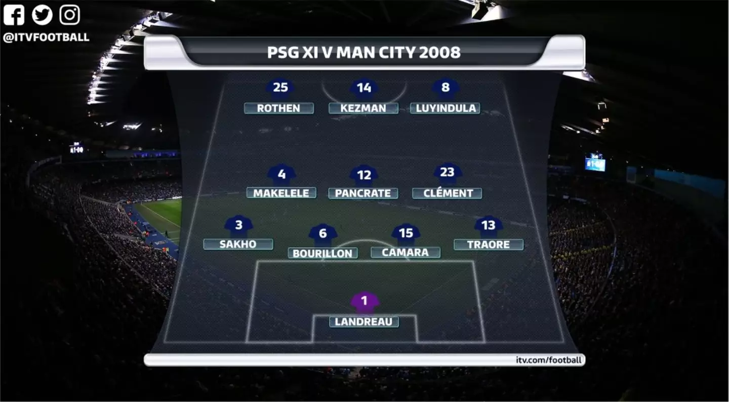 PSG's team. Images: ITV Football