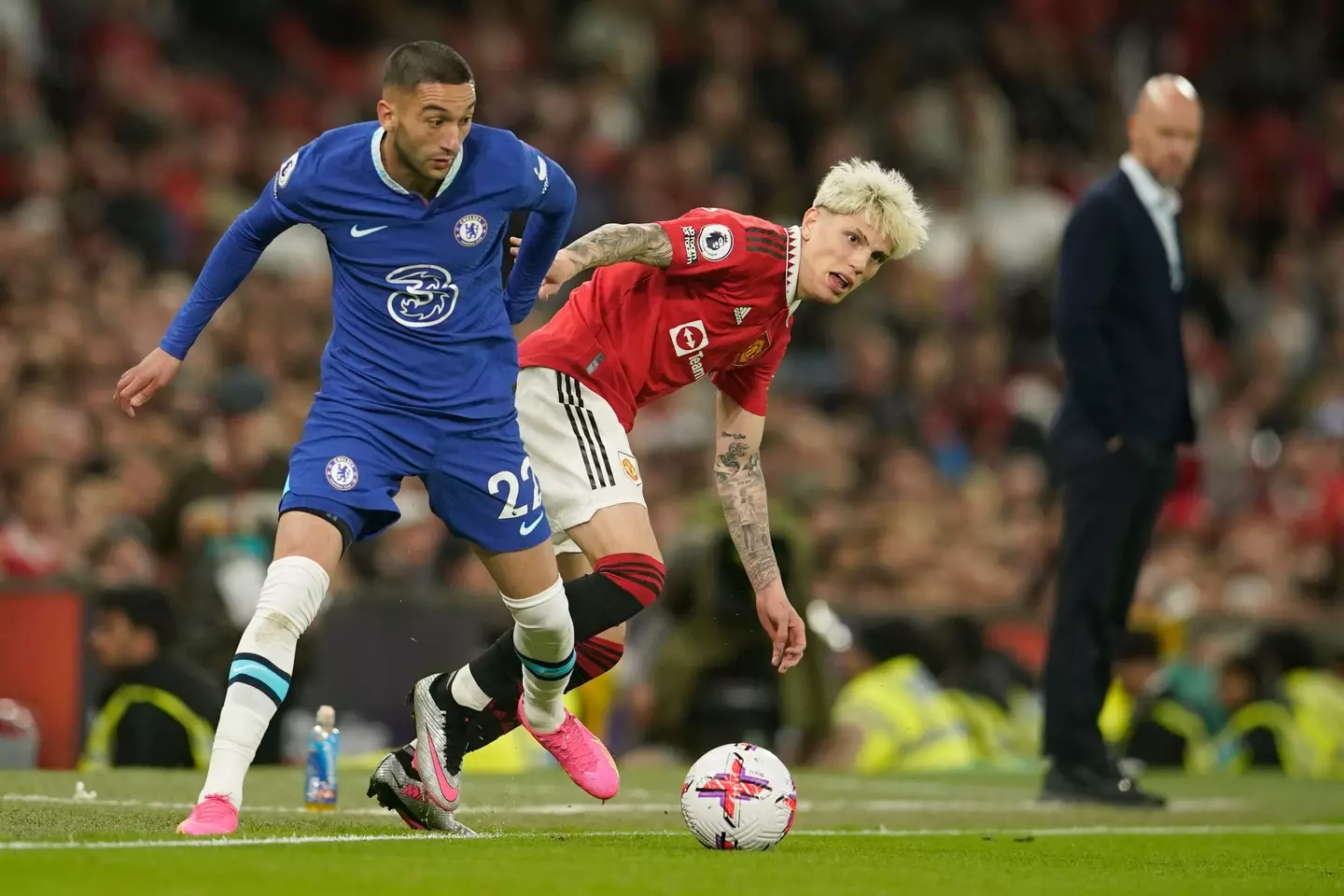 Hakim Ziyech in action for Chelsea. Image: Alamy