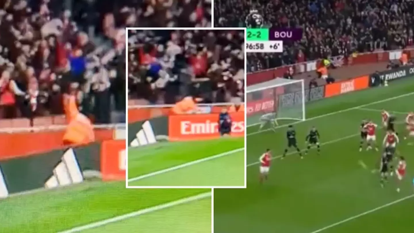 Video shows steward going wild after Arsenal hit last-minute winner against Bournemouth