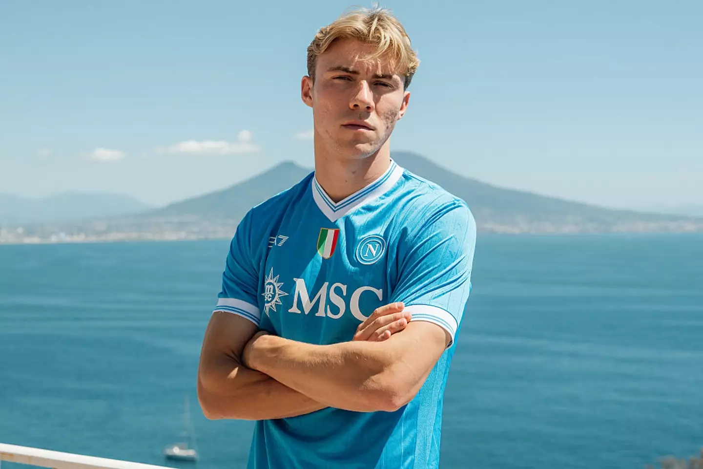 Hojlund has joined Napoli (Image: Getty)