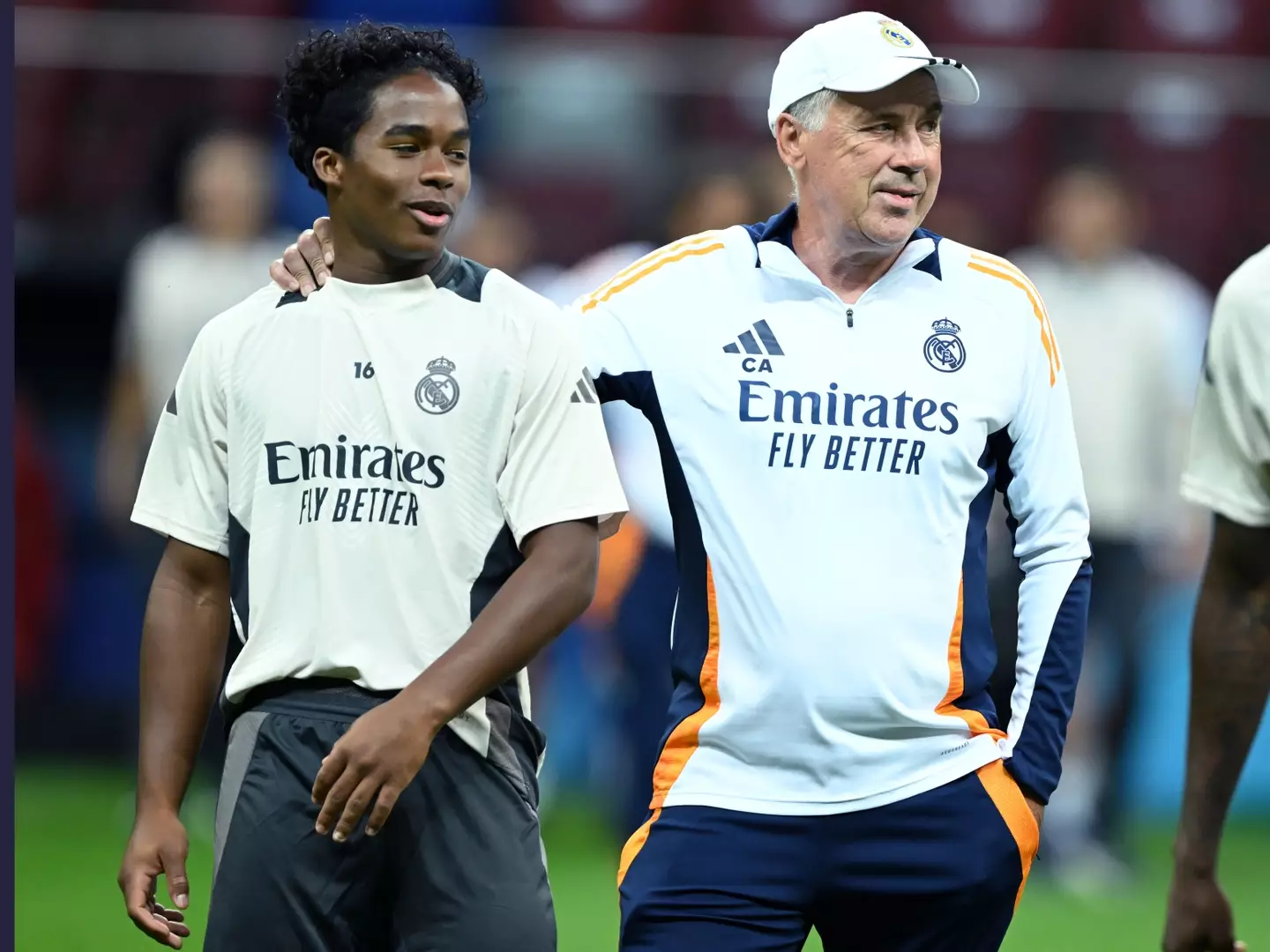 Carlo Ancelotti and Endrick in Real Madrid training (getty)