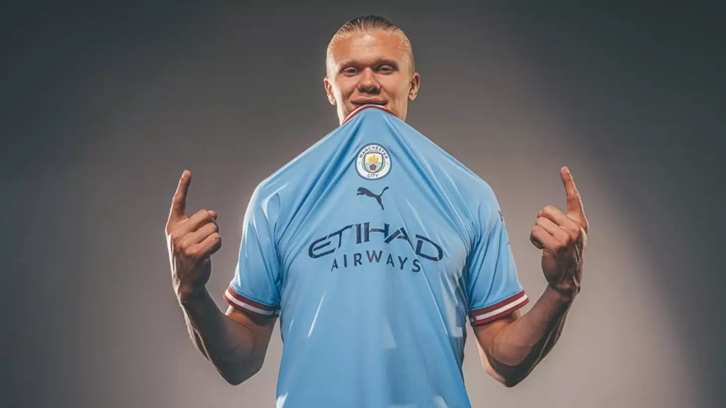 Erling Haaland has been unveiled as a Manchester City player (Photo via ManCity.com / Manchester City)
