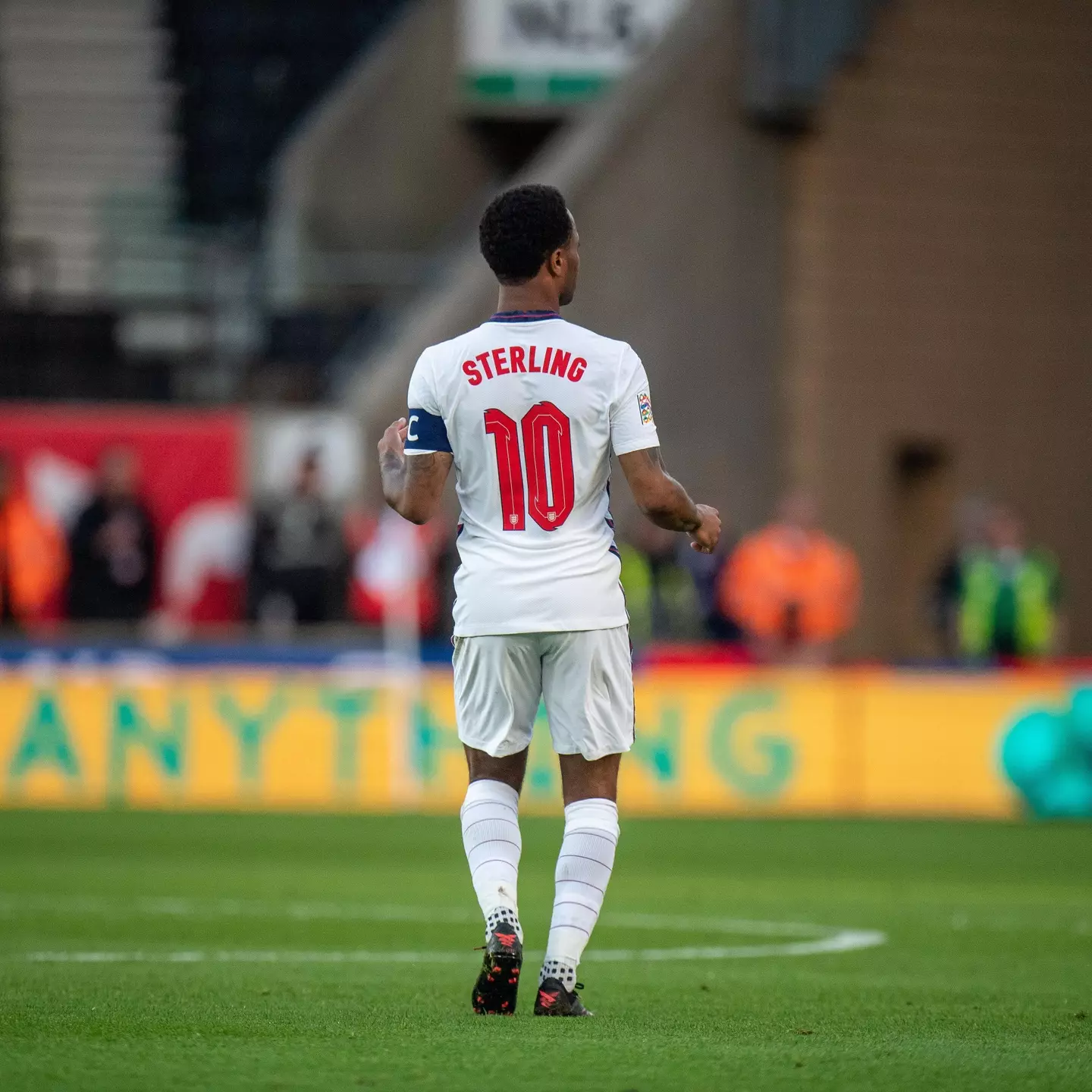 Raheem Sterling during the UEFA Nations League League match between England and Italy at Molineux. (Alamy)