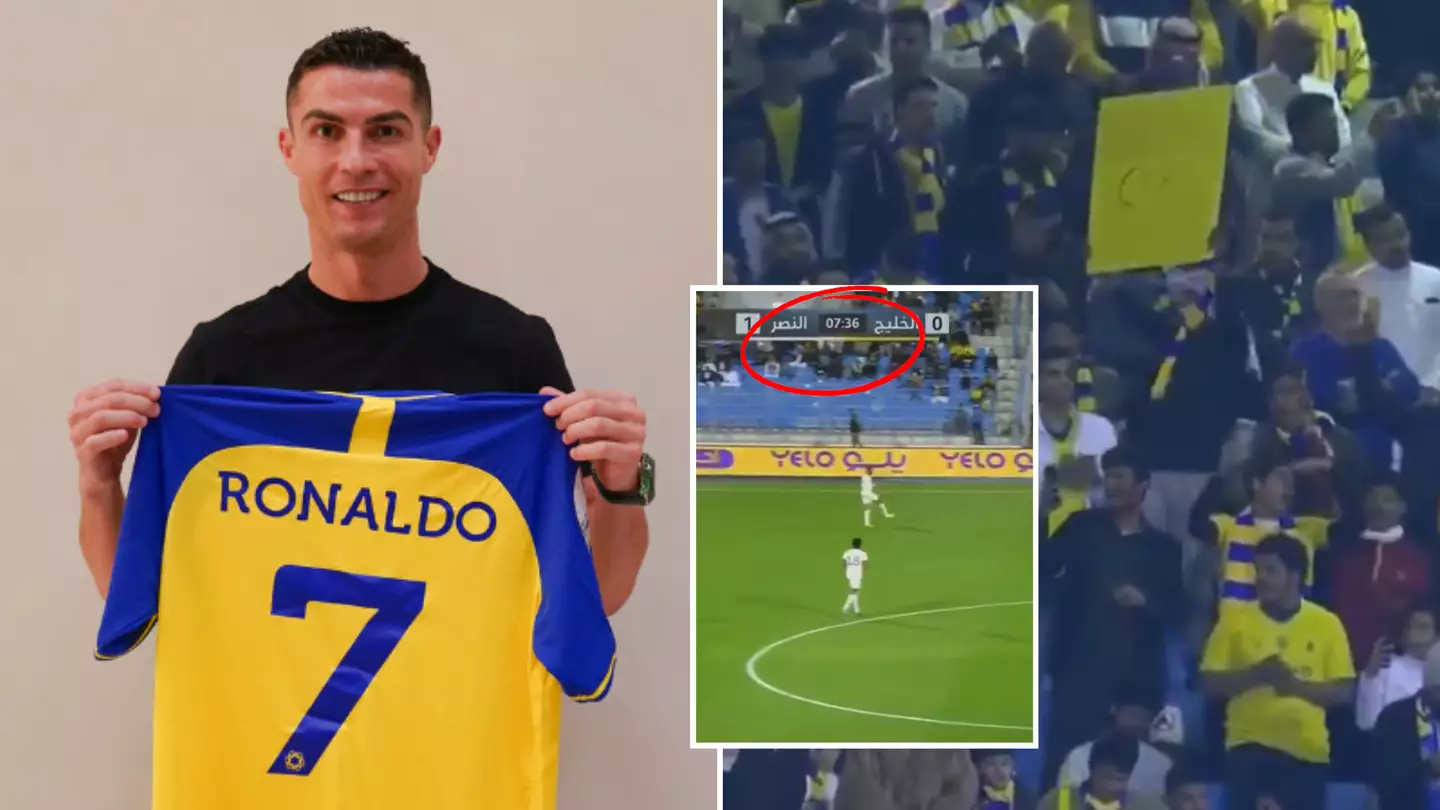 Al Nassr fans hijacked their game in the seventh minute to chant for Cristiano Ronaldo, the footage is insane