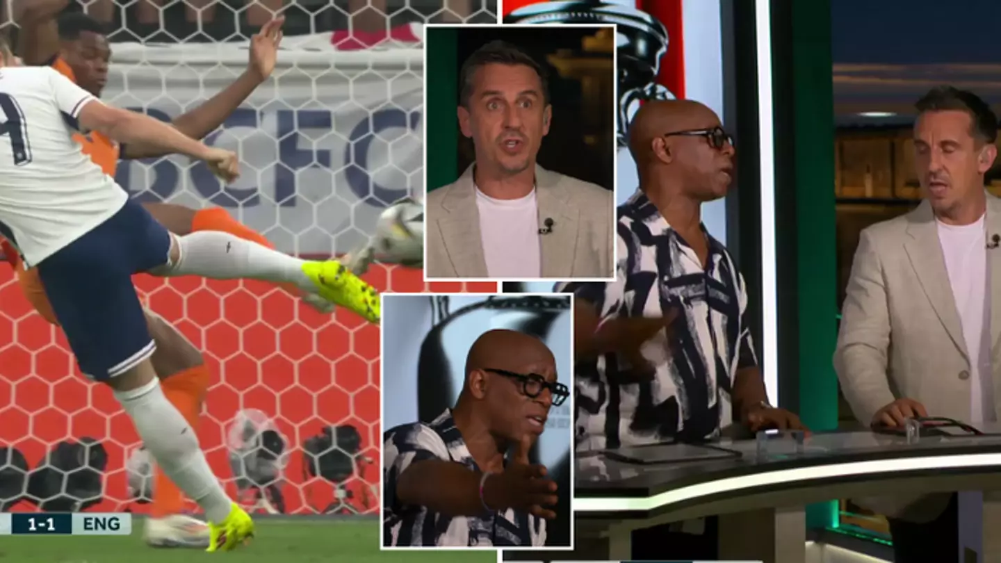 Gary Neville and Ian Wright have heated exchange over 'disgraceful' England penalty decision