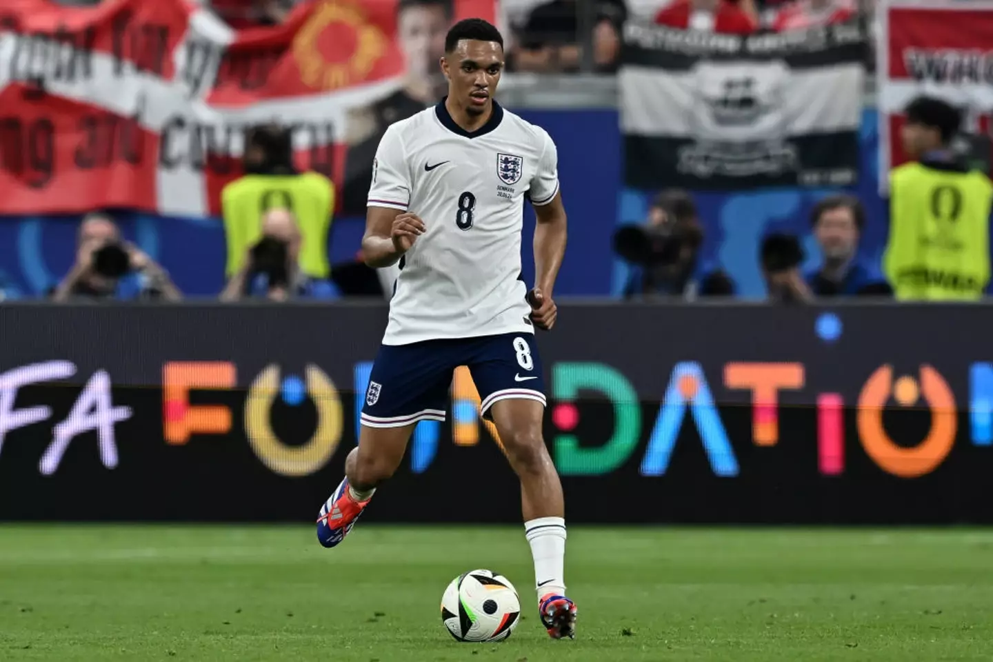 Trent Alexander-Arnold started England's opening Euro 2024 fixtures against Serbia and Denmark in midfield. (Image: Getty)
