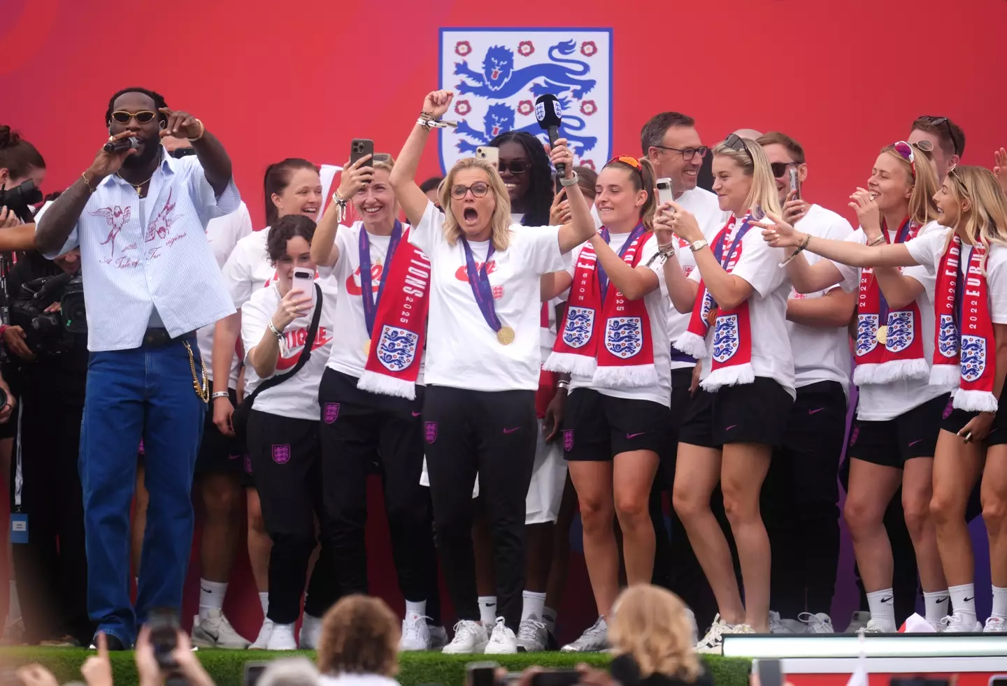 England celebrated their triumph with an open top bus parade. Image: Getty