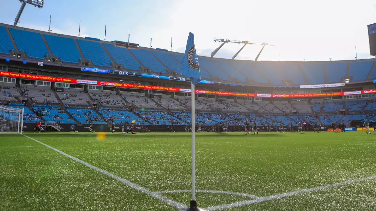 The sun shines down on Bank of America Stadium before a soccer match. (Alamy)