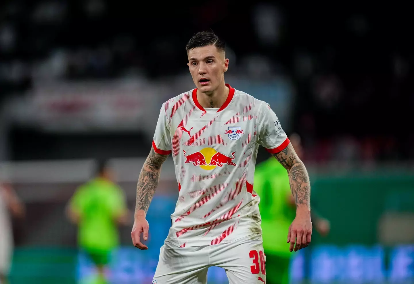 Benjamin Sesko in action for RB Leipzig. Image: Getty