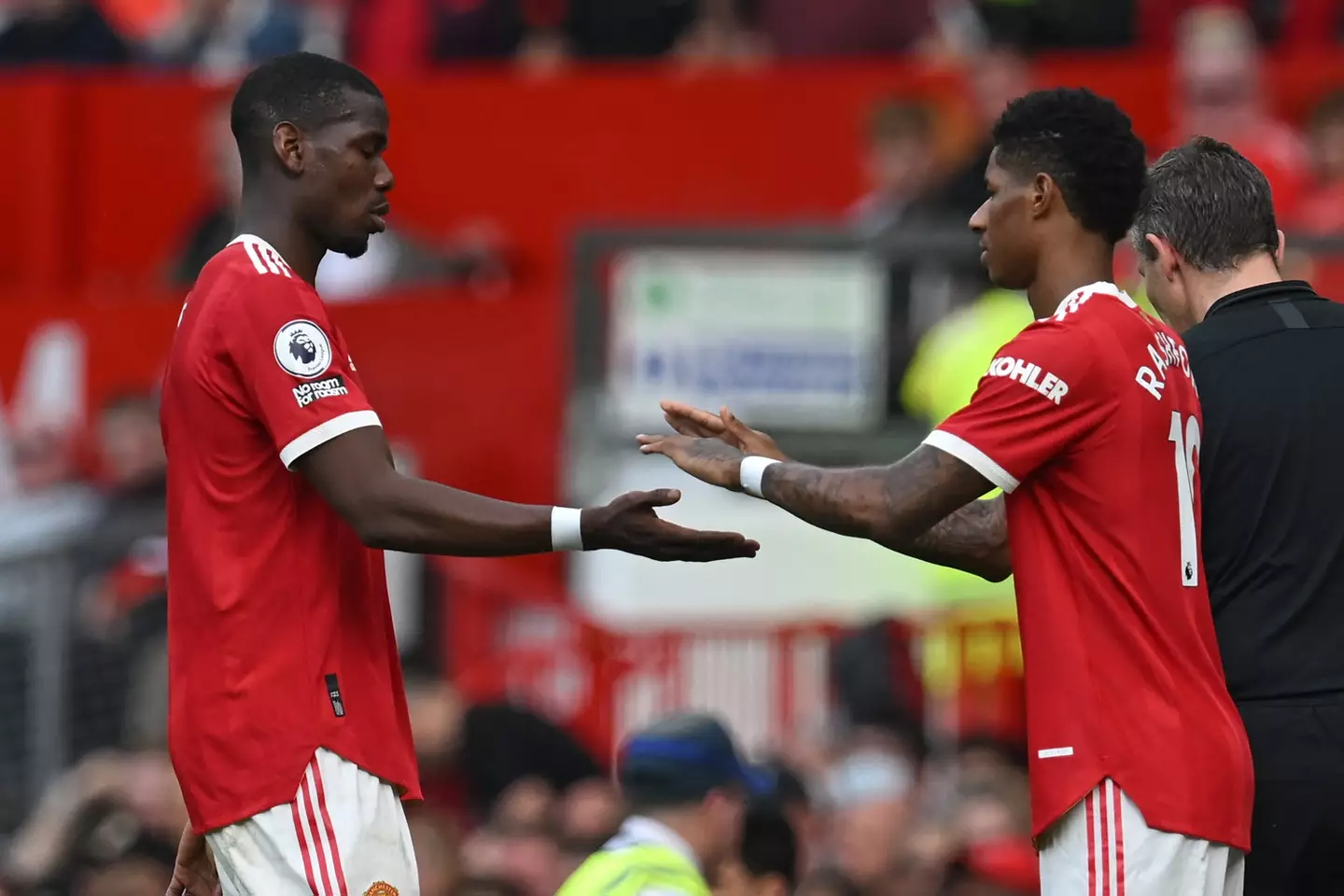 Paul Pogba and Marcus Rashford were teammates at United. (Image: Getty)