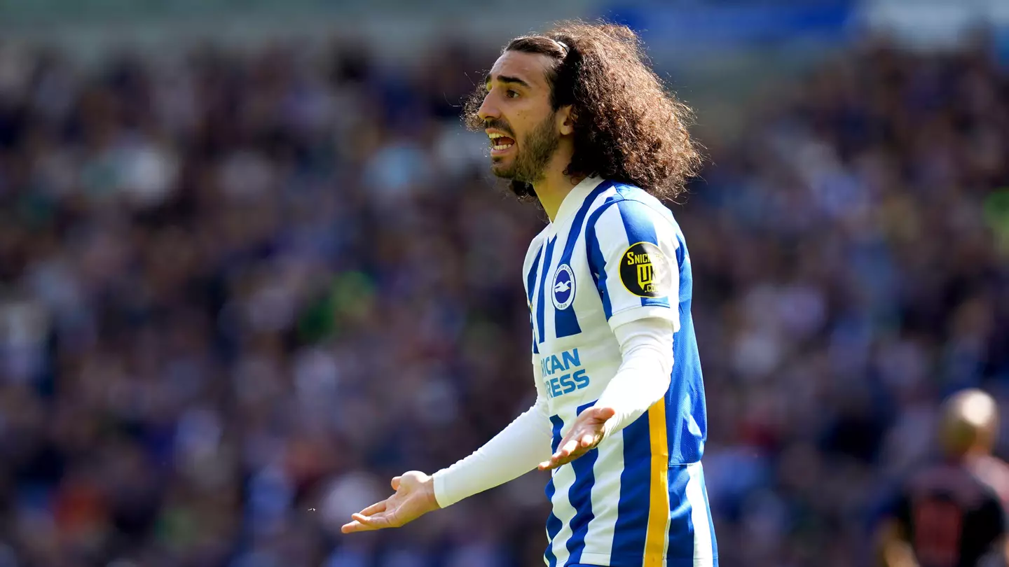Brighton and Hove Albion's Marc Cucurella during the Premier League match at the AMEX Stadium, Brighton. (Alamy)