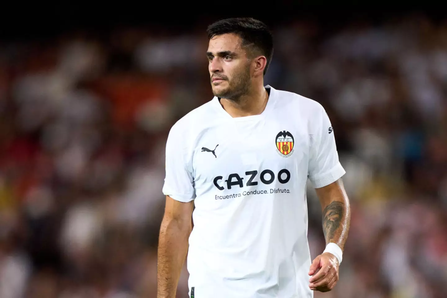 Maxi Gomez pictured in action for Valencia (Image: Getty)