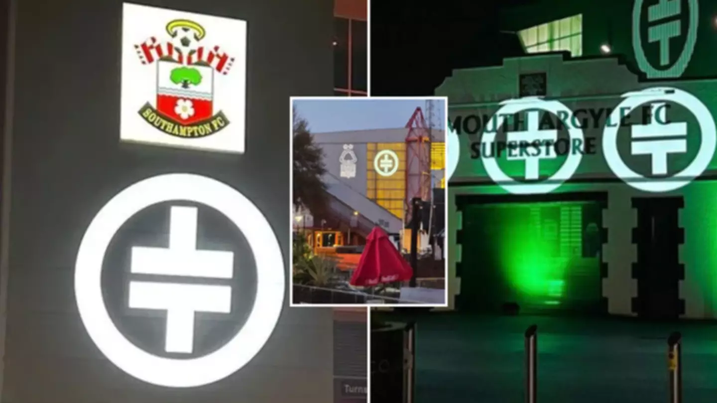 Mysterious logo appears on side of Premier League stadium leaving fans baffled