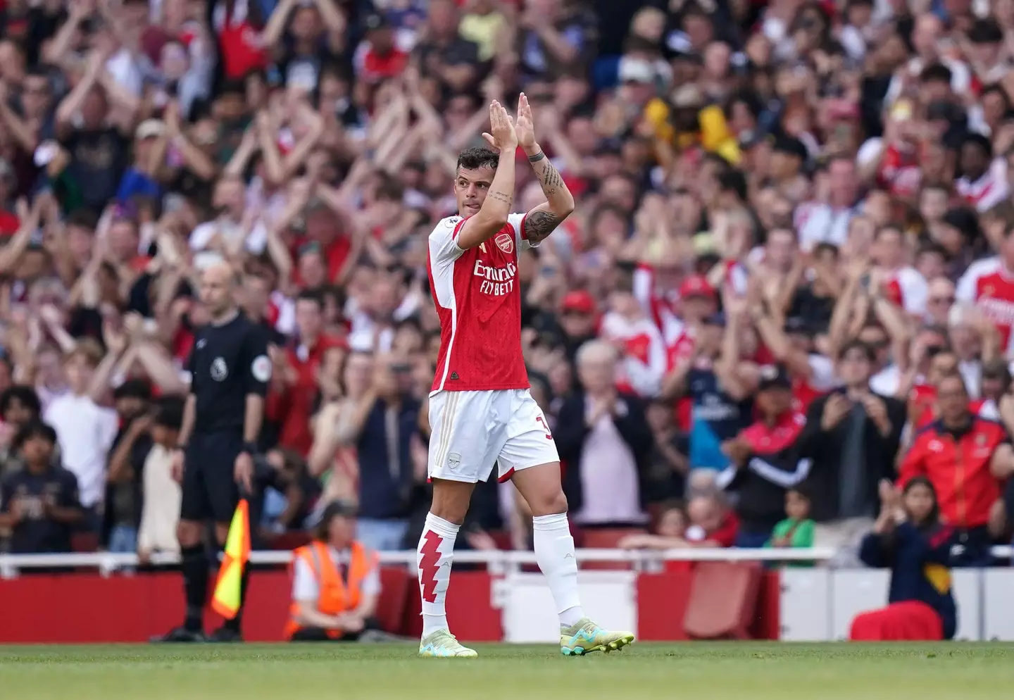 Xhaka appeared to be saying his goodbyes at the weekend. Image: Alamy
