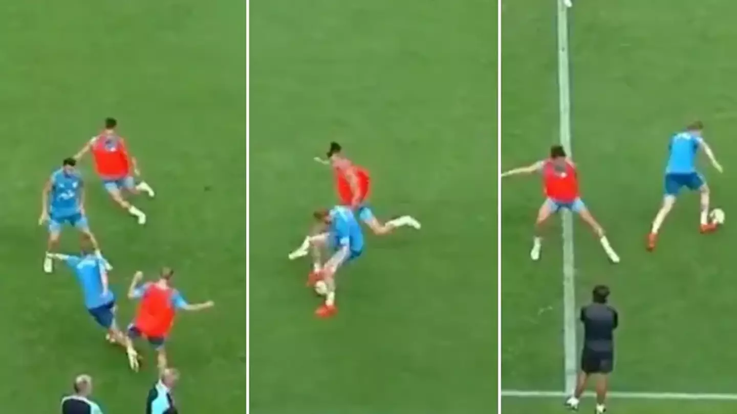 Kevin De Bruyne destroys THREE of his own teammates in open training session, he's back