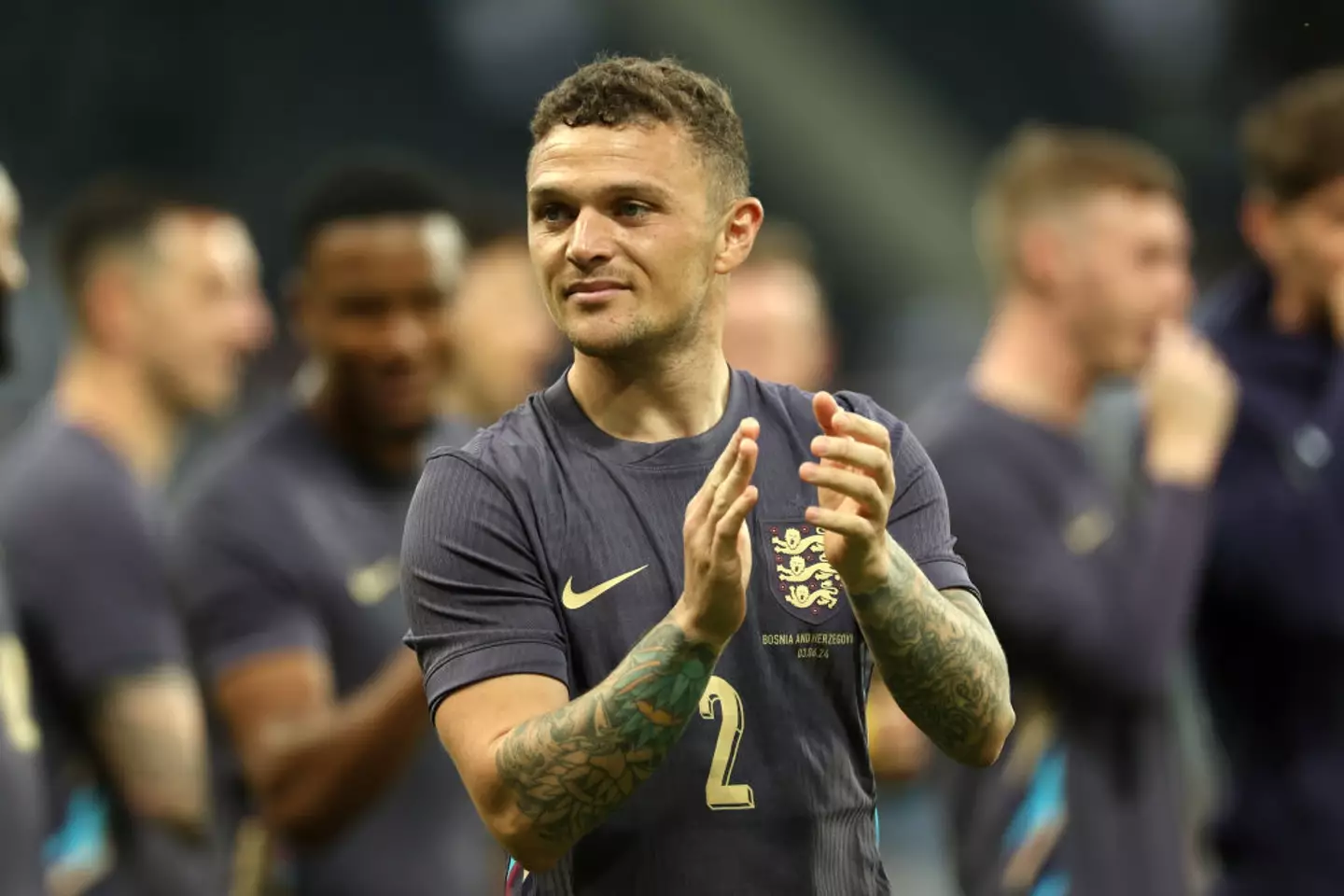Newcastle defender Kieran Trippier pictured in action for England at Euro 2024 -