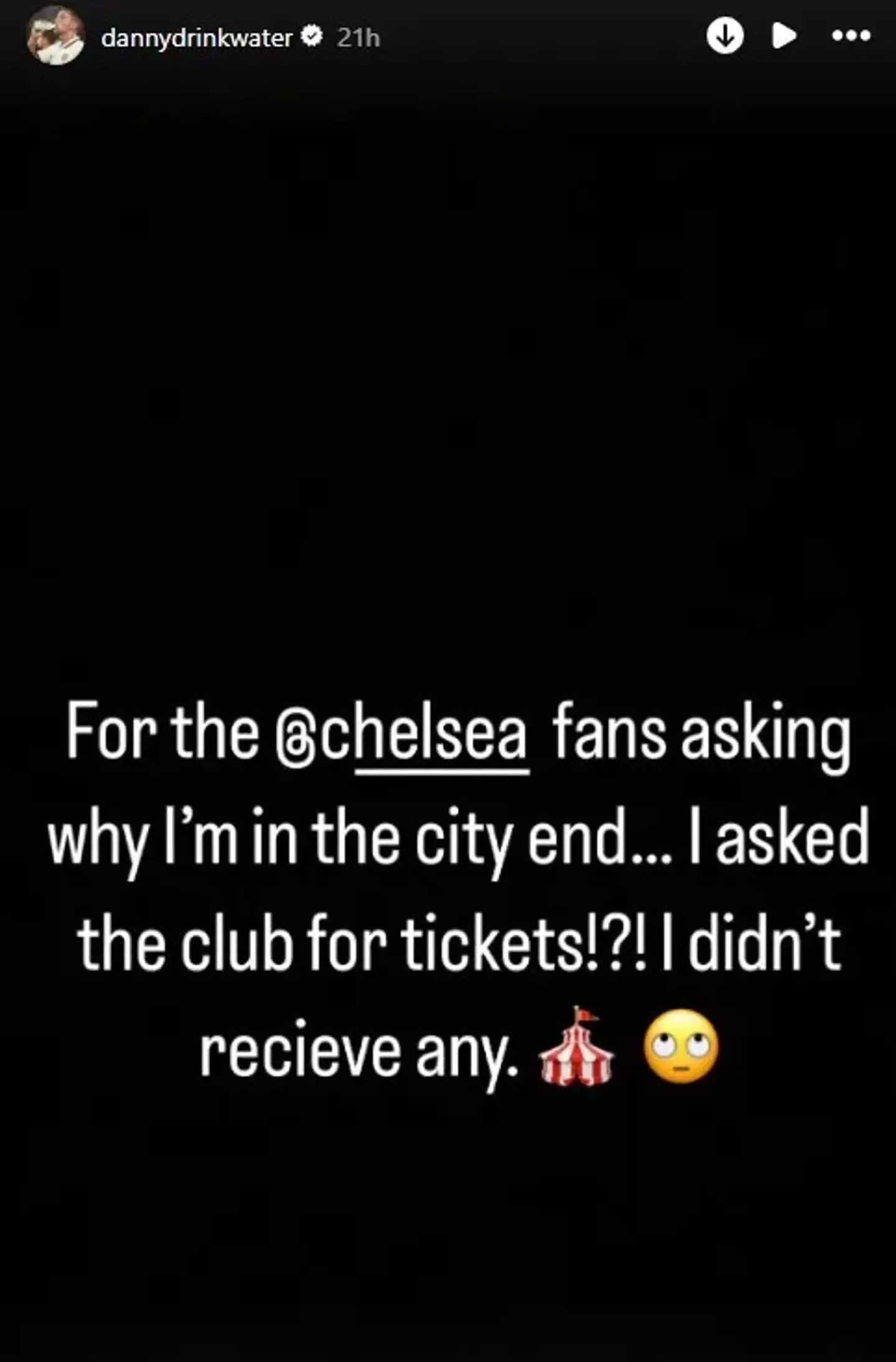 Danny Drinkwater's second post on Instagram caused a huge stir. Image: Instagram/@dannydrinkwater