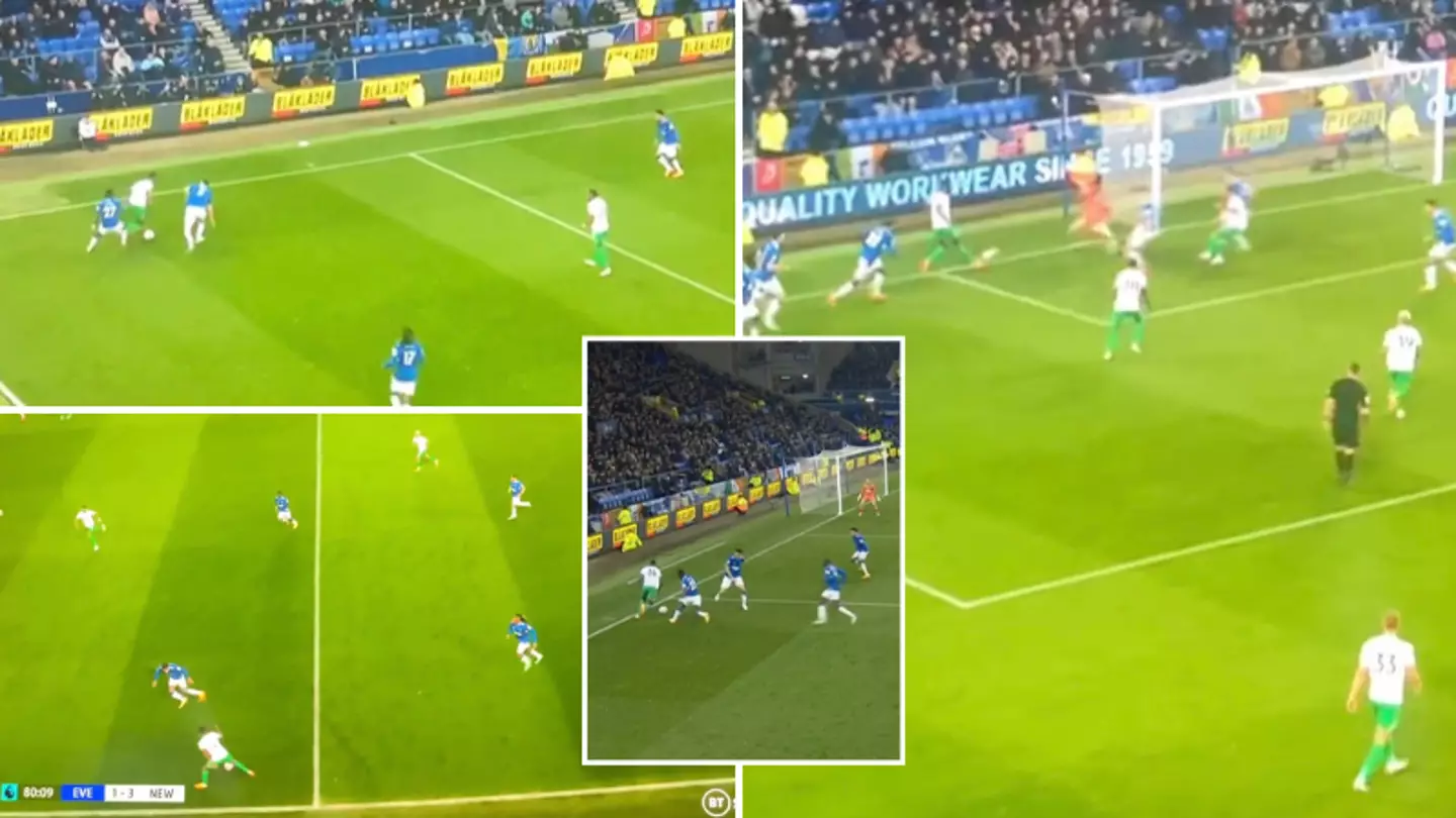 Newcastle's Alexander Isak runs from halfway line in filthy assist against Everton