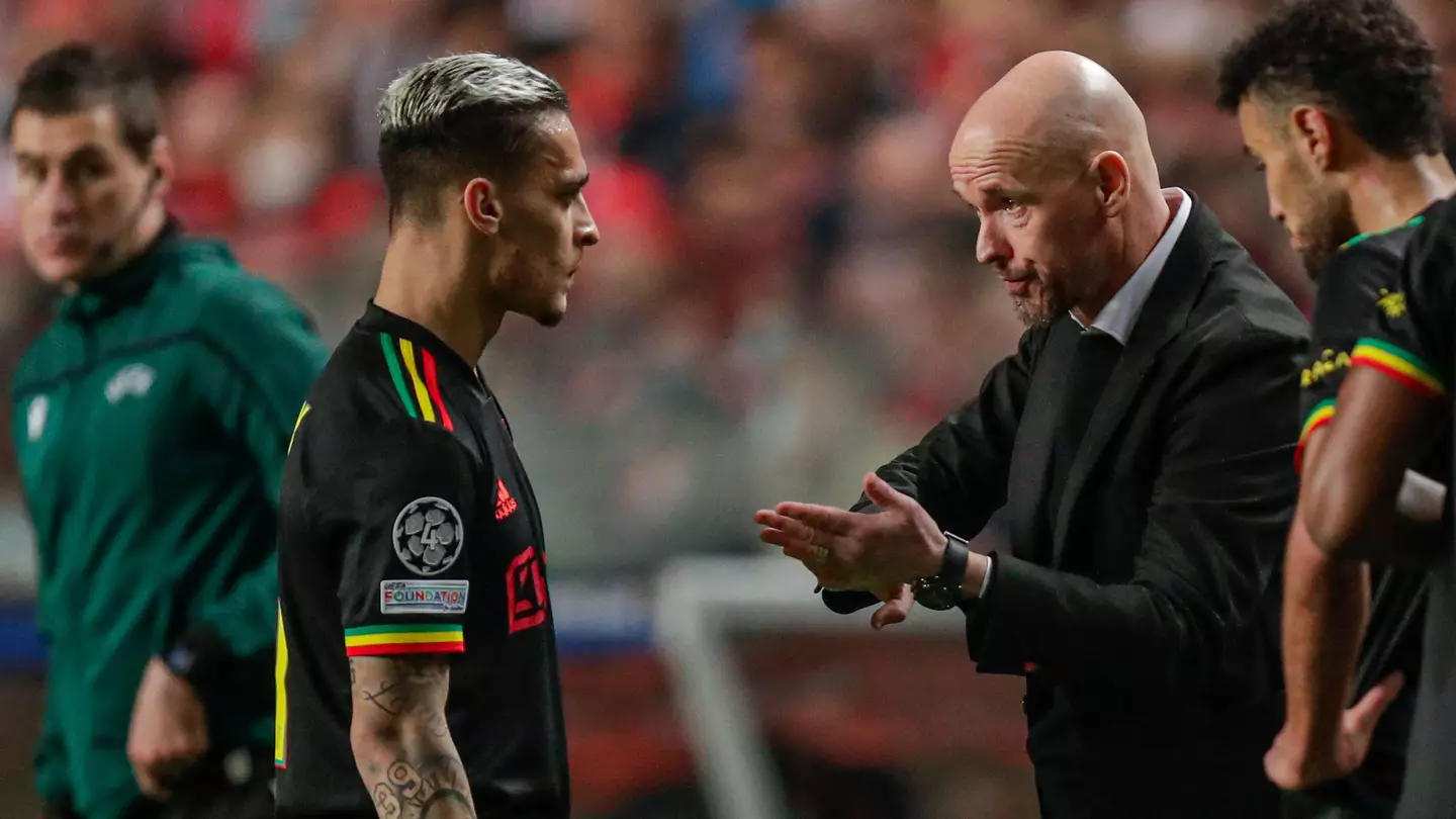 Antony and Ten Hag worked together at Ajax. Image: Alamy