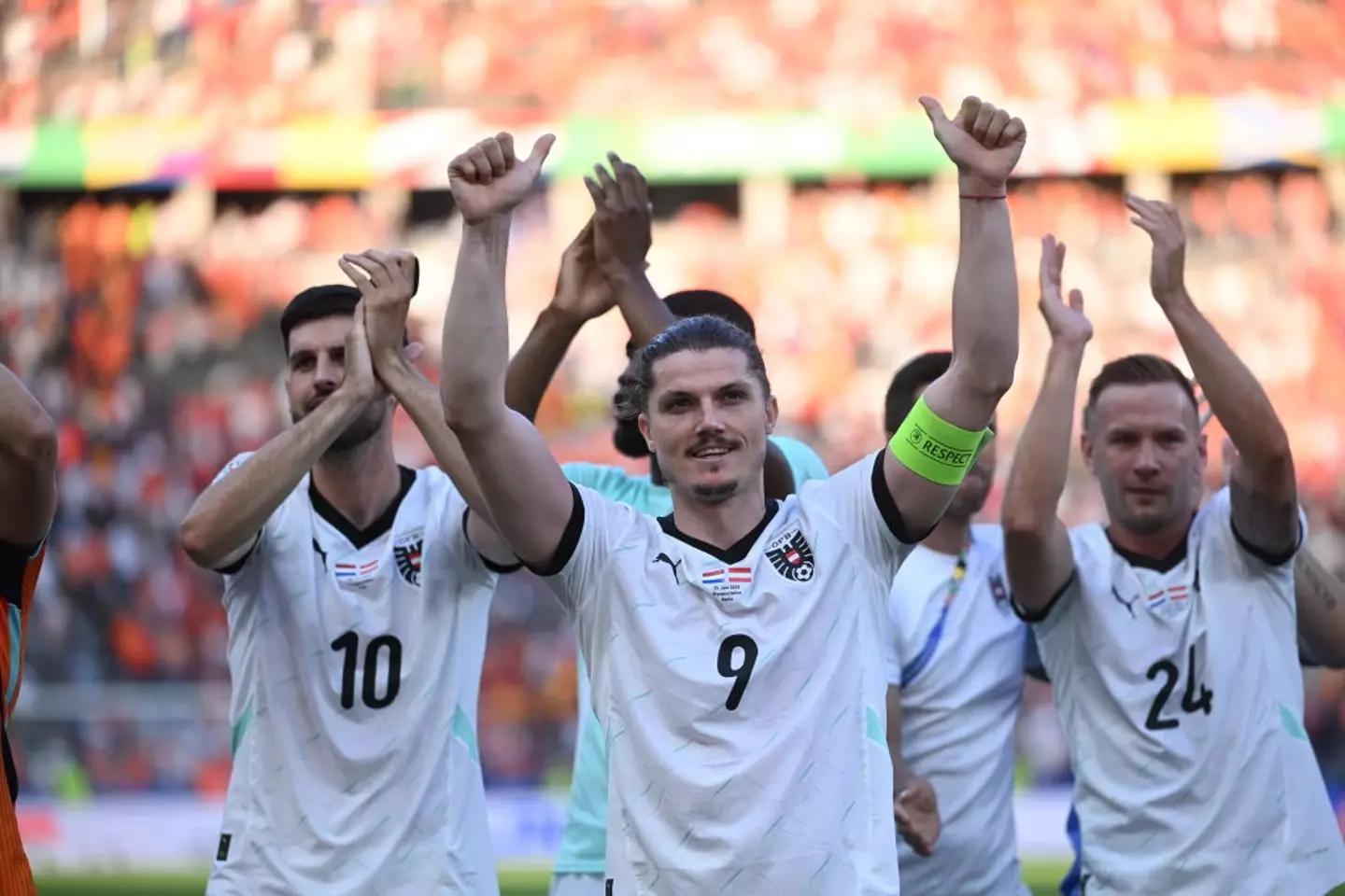 Austria beat The Netherlands 3-1 to qualify for the round of 16 atop of Group D. (Image: Getty)