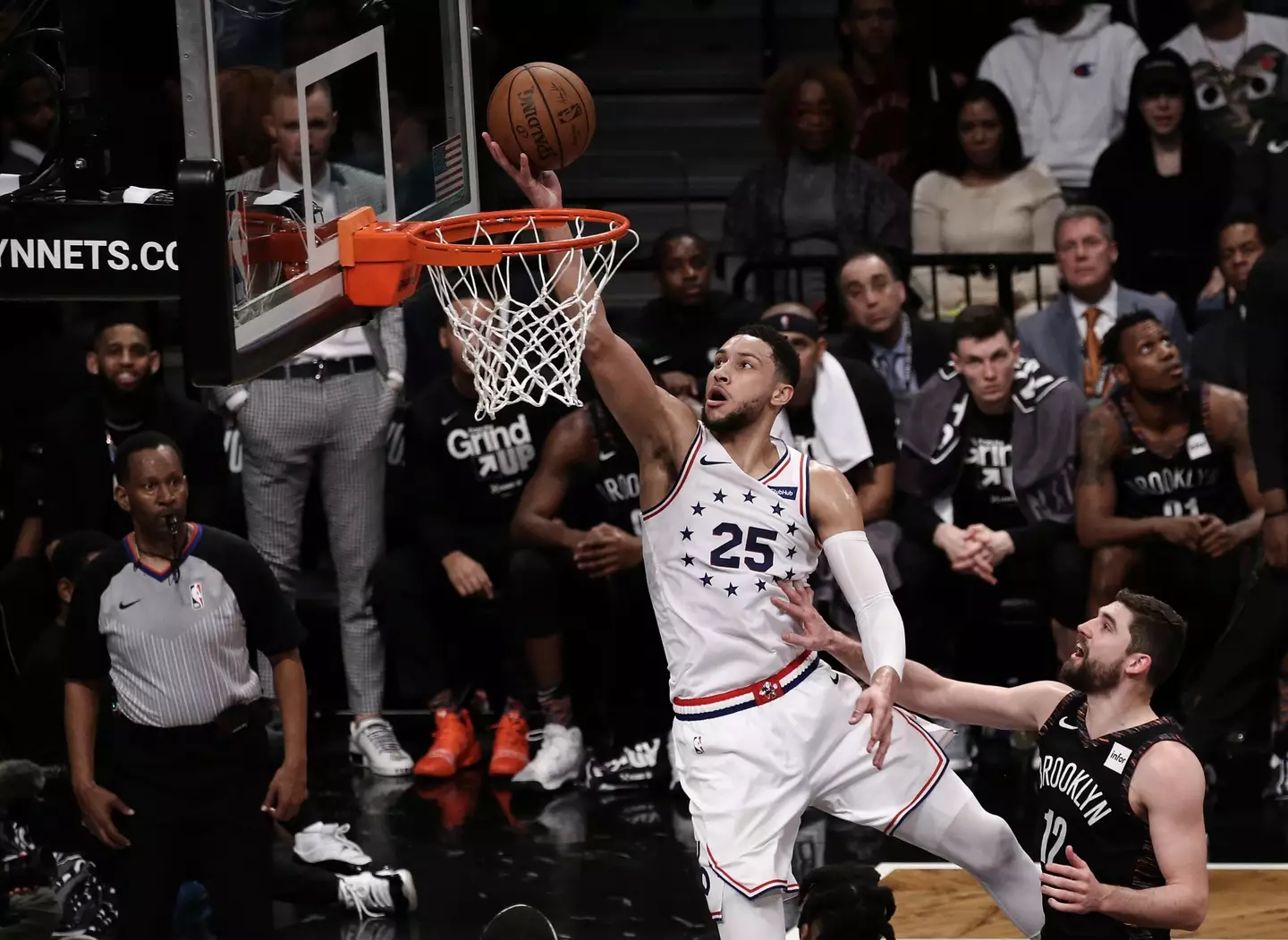 Simmons playing against for 76ers against Nets.