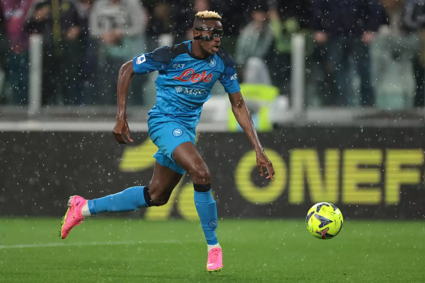 Victor Osimhen in action for Napoli. Image: Alamy 