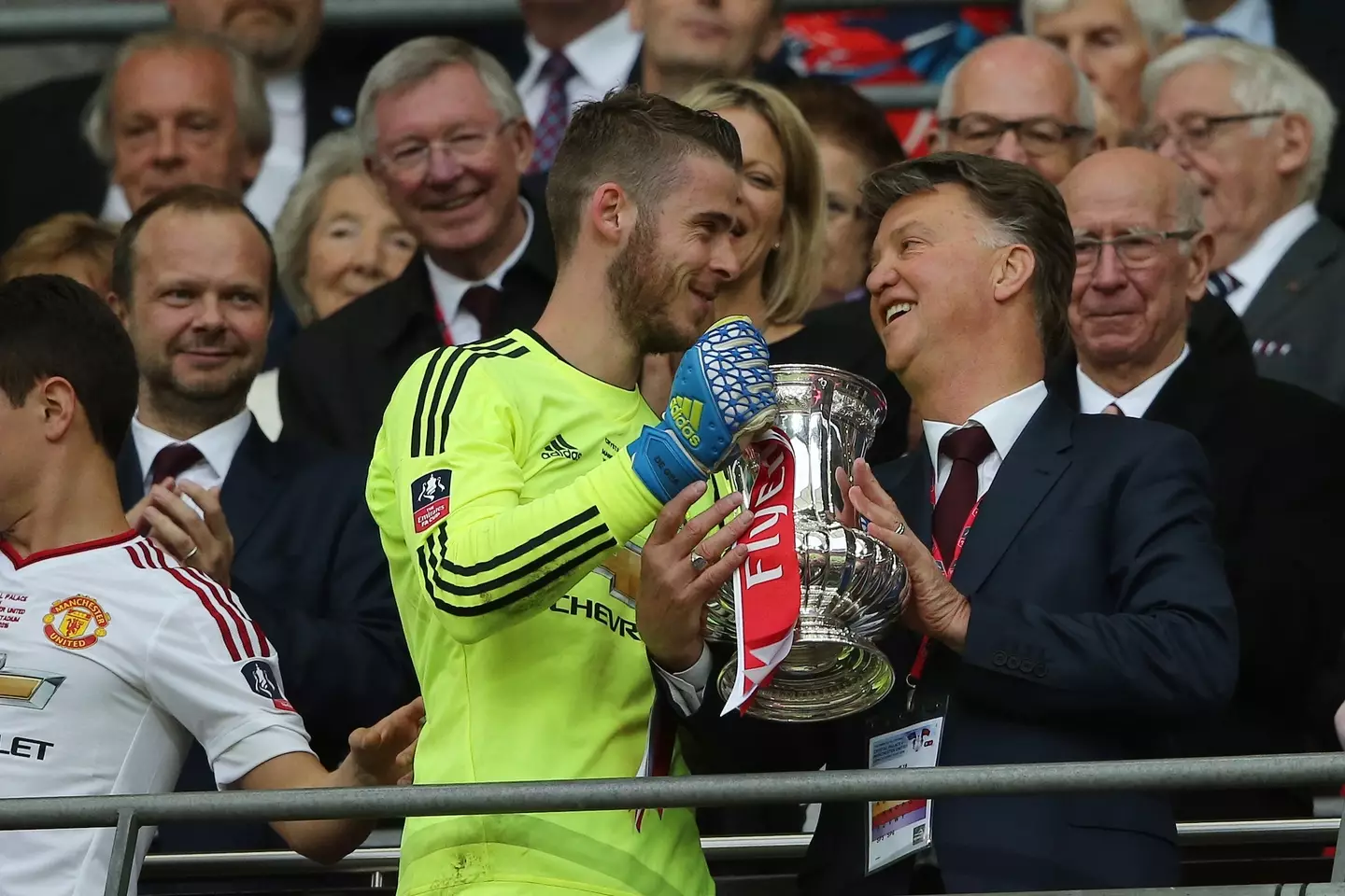 Louis van Gaal lifts the FA Cup (Image: Getty)