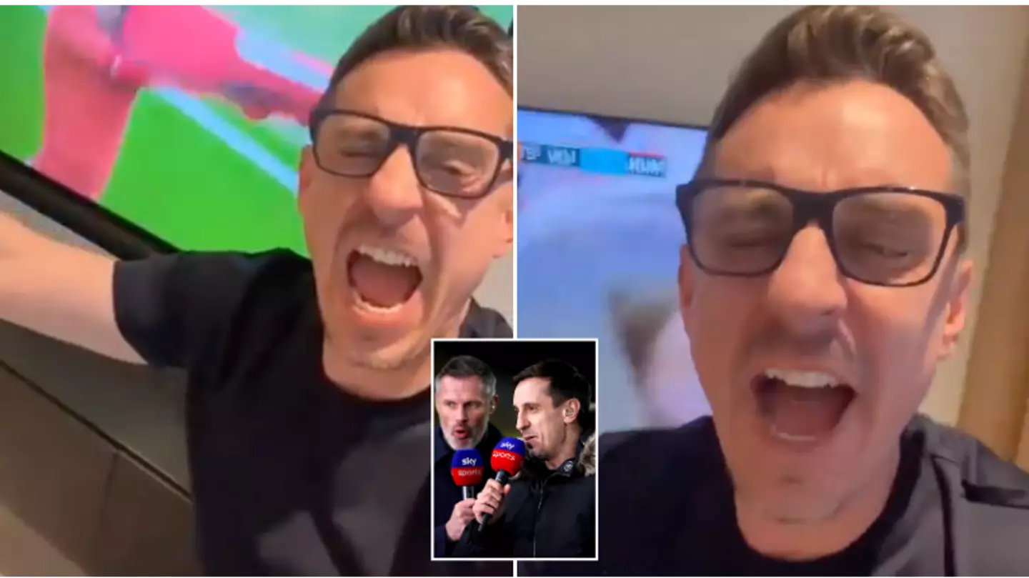 Gary Neville posts his reaction to Amad Diallo's last-minute winner against Liverpool