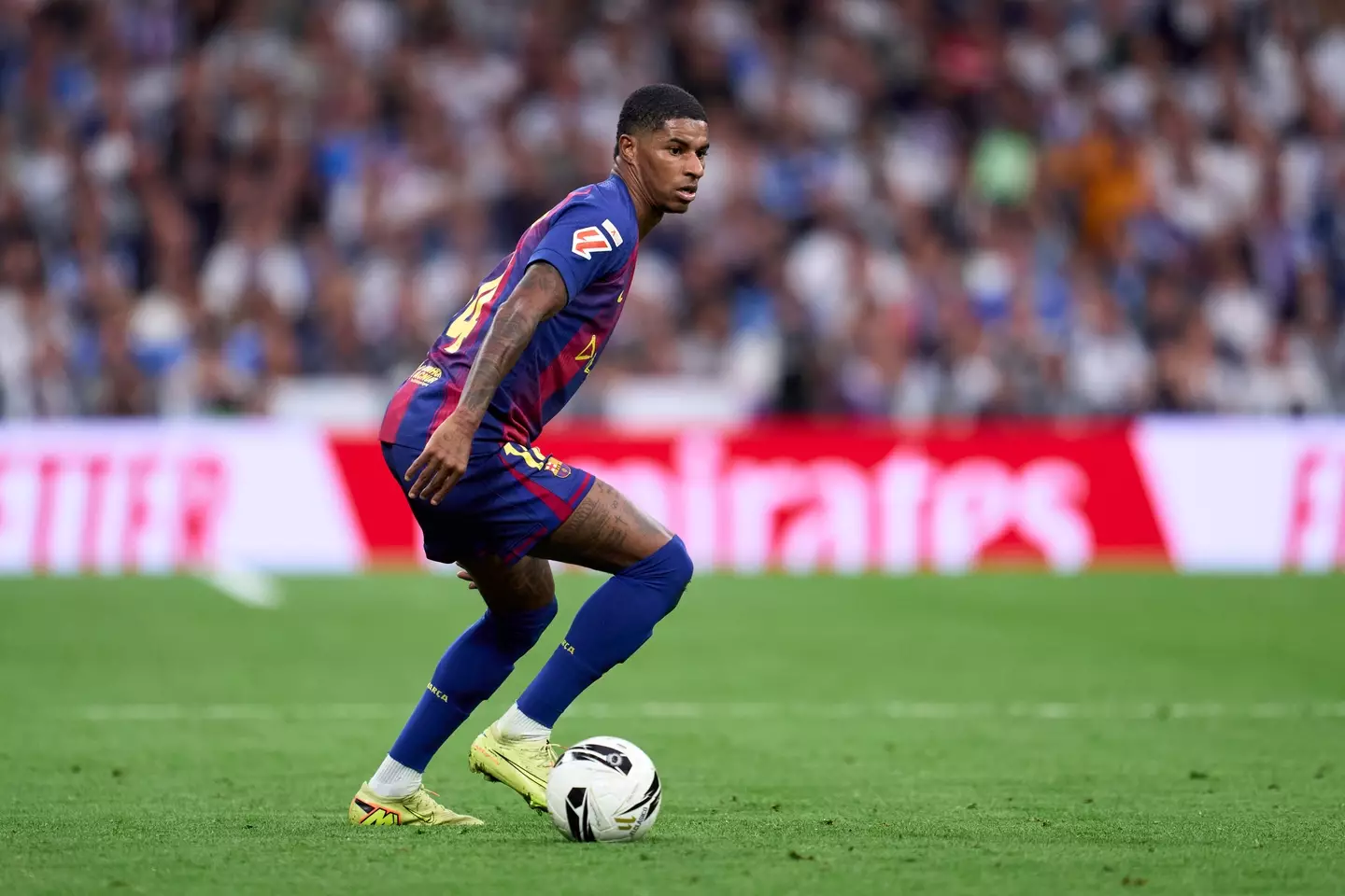 Marcus Rashford in action for Barcelona. Image: Getty
