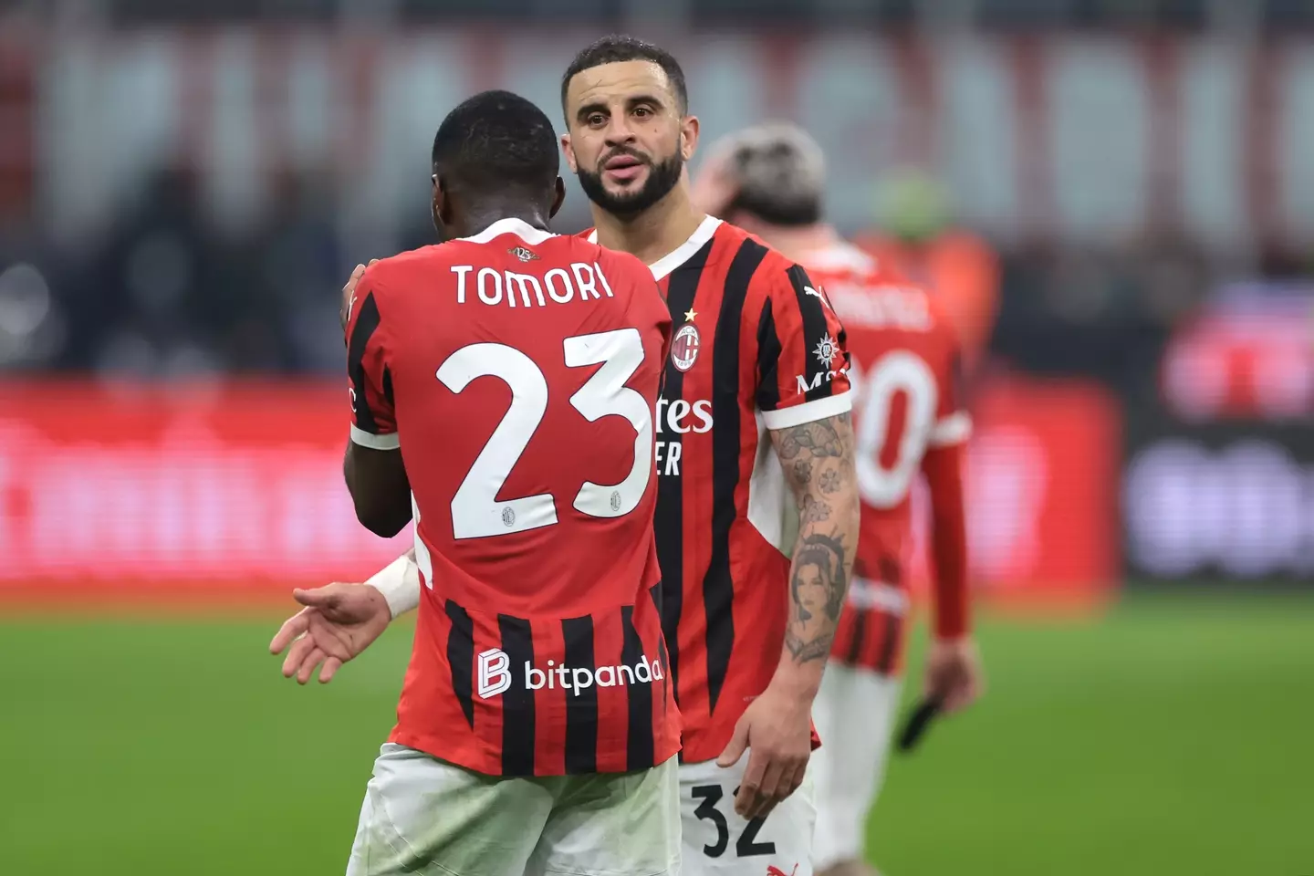 Kyle Walker made his AC Milan debut on Sunday. Image: Getty
