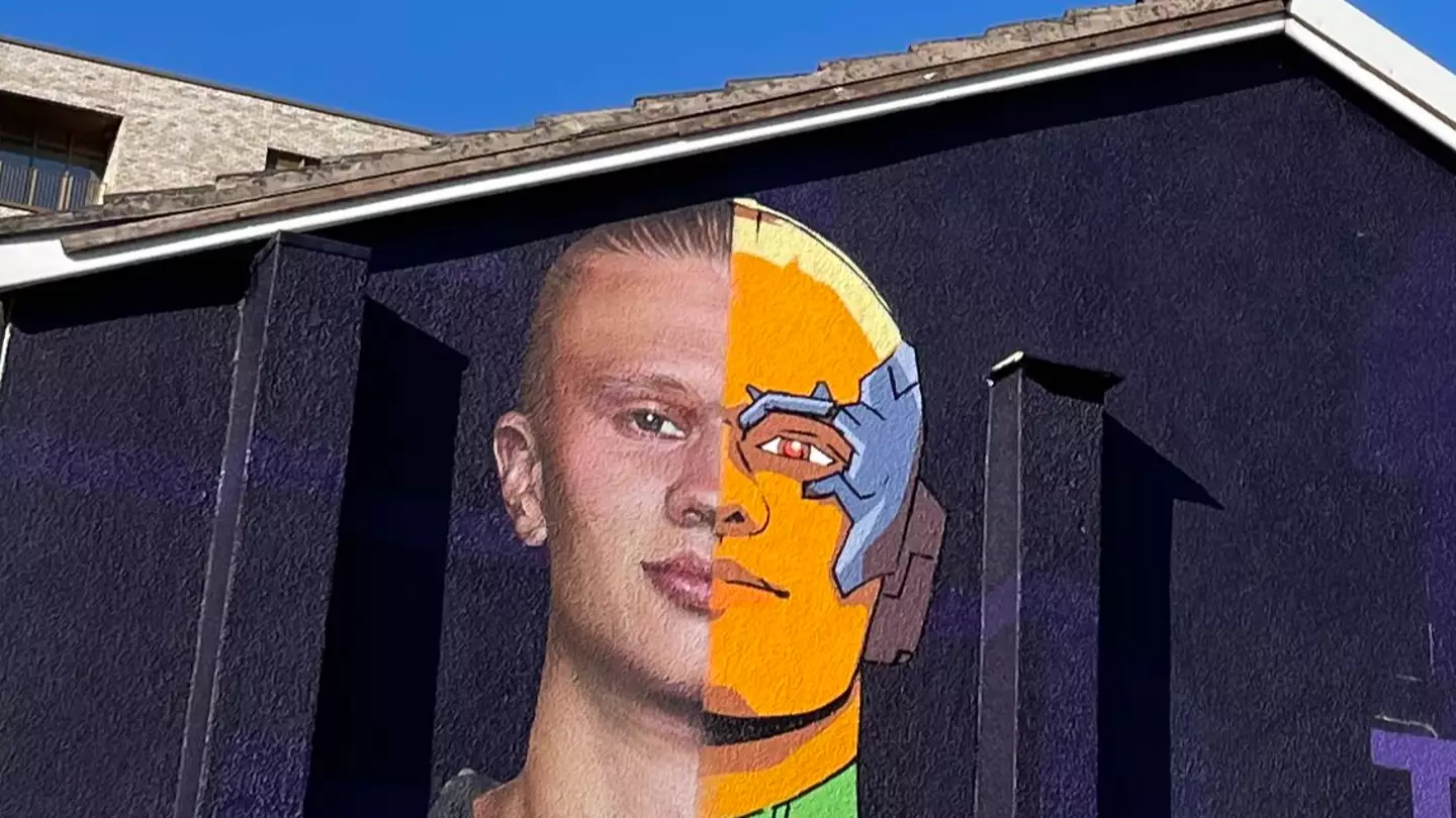 Erling Haaland Mural Revealed In Manchester City Centre