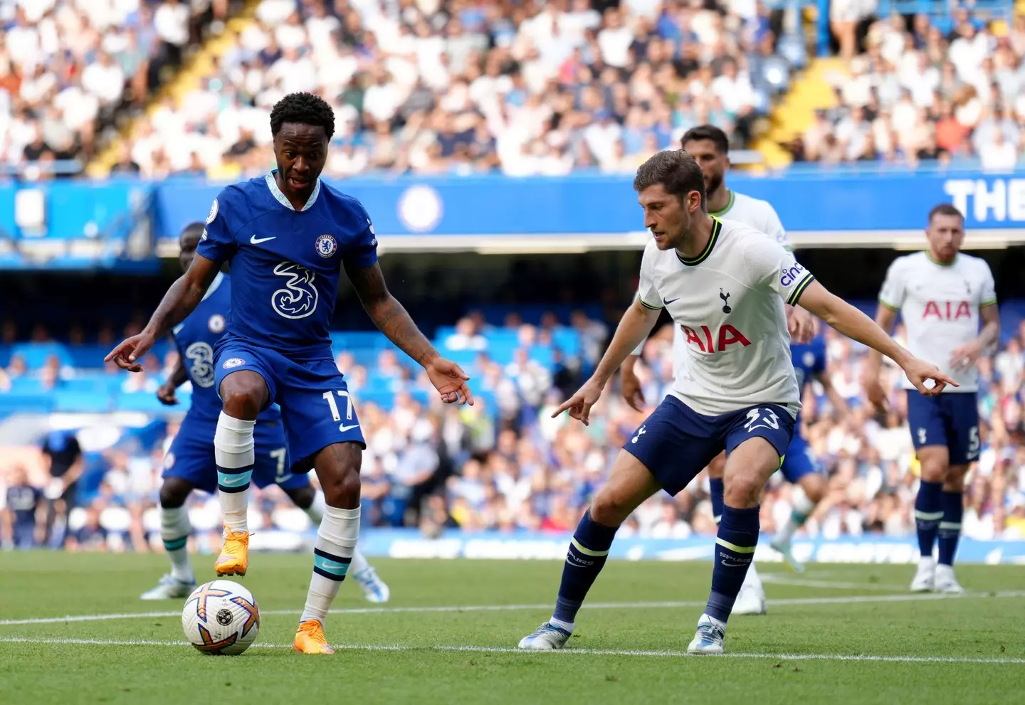 Raheem Sterling in action for Chelsea vs Spurs. (Alamy)