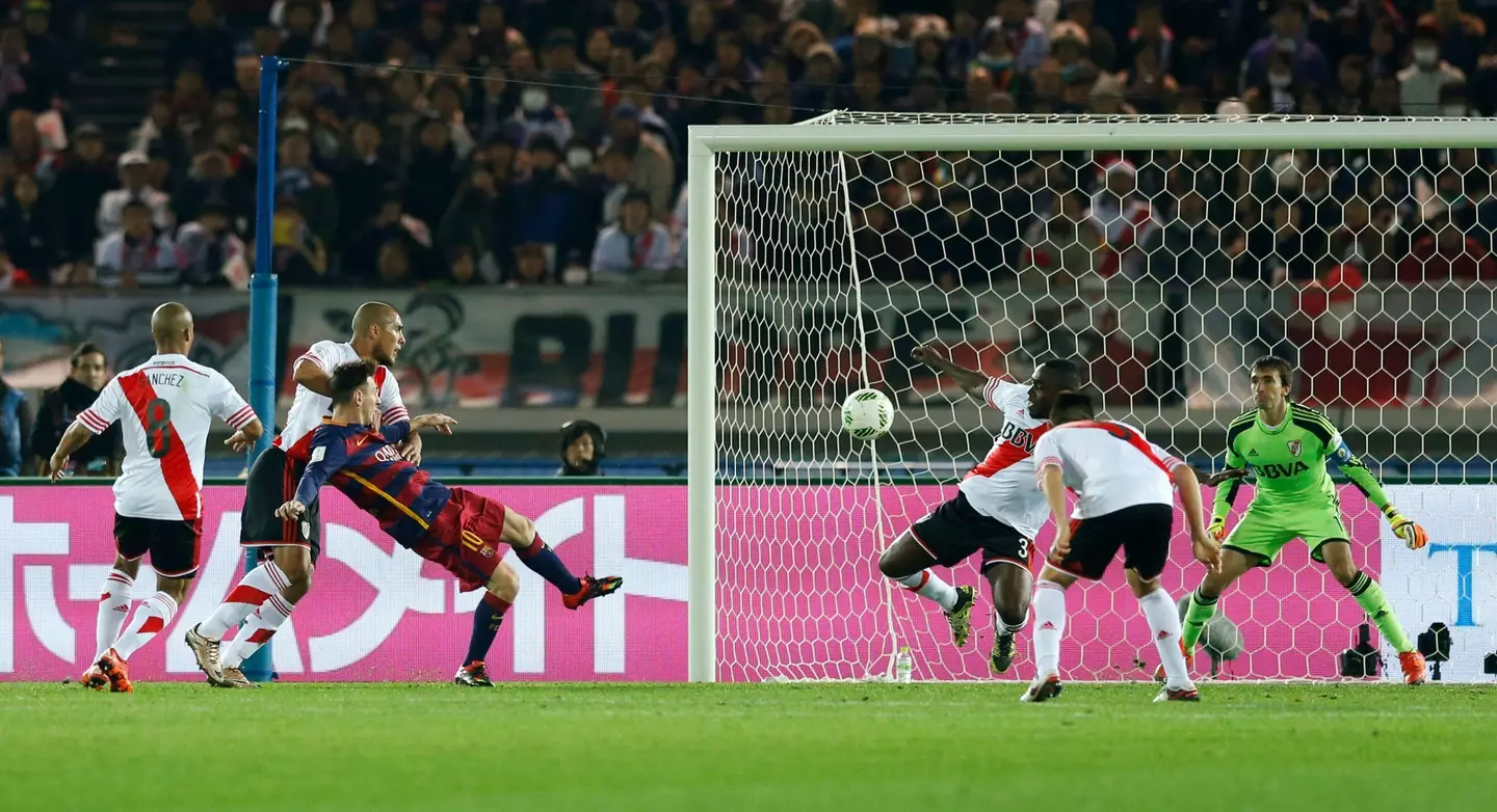 Messi scores his goal. Image: Alamy
