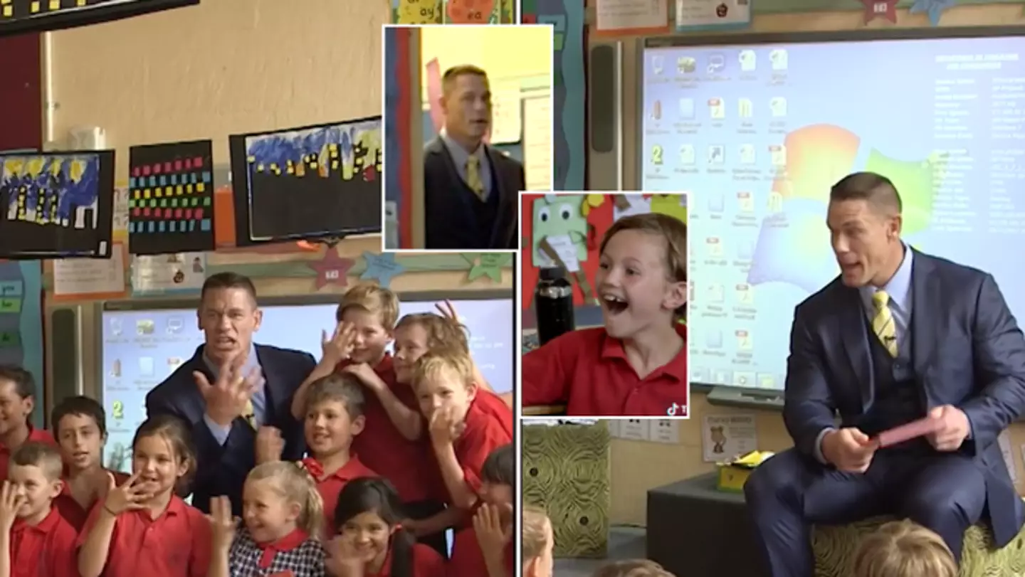 WWE legend John Cena surprises young fans with school visit in viral video