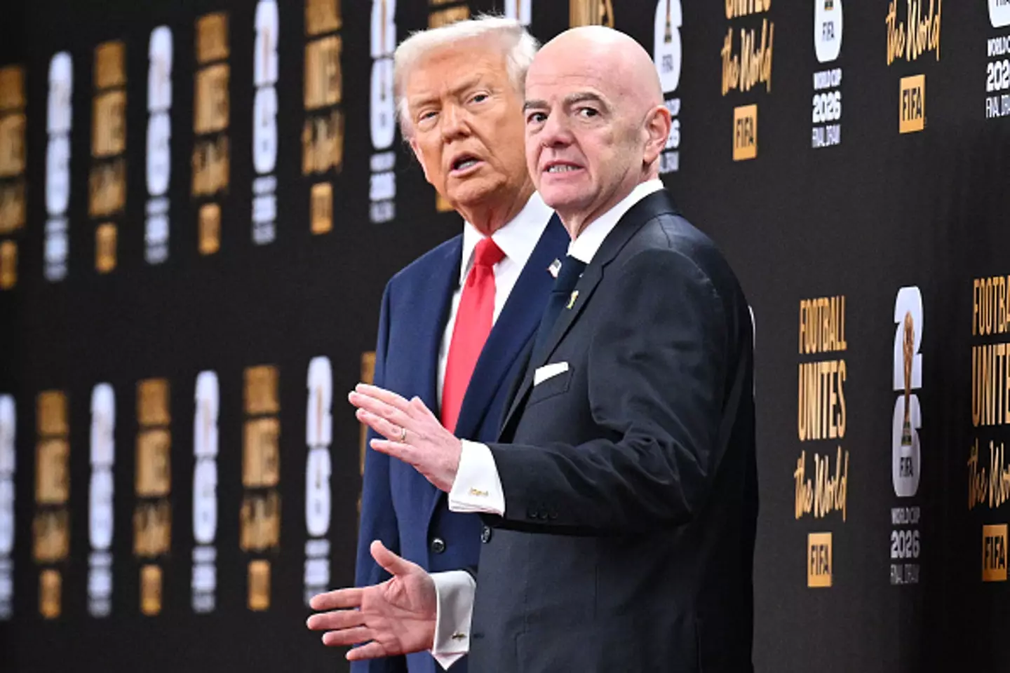 US President Donald Trump and FIFA president Gianni Infantino pictured (Image: Getty)