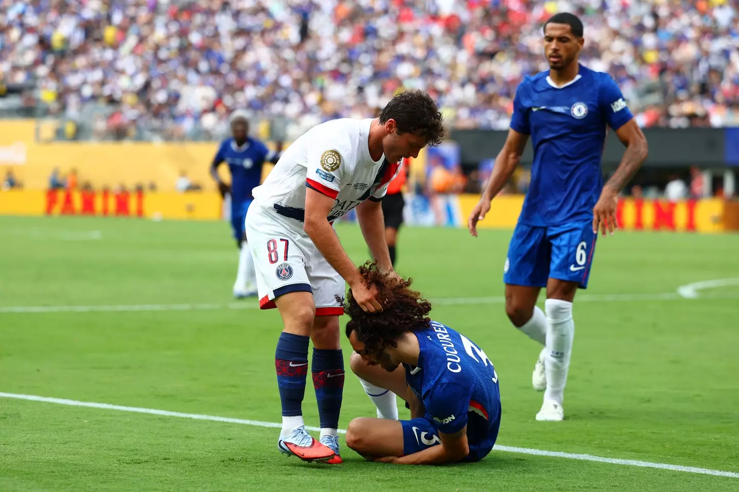 Joao Neves and Marc Cucurella during the Club World Cup final (credit: getty)