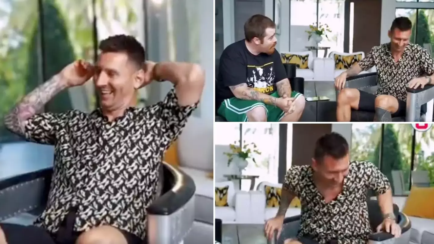 Lionel Messi's priceless reaction to being asked by Argentine comedian if he can kiss him on the lips