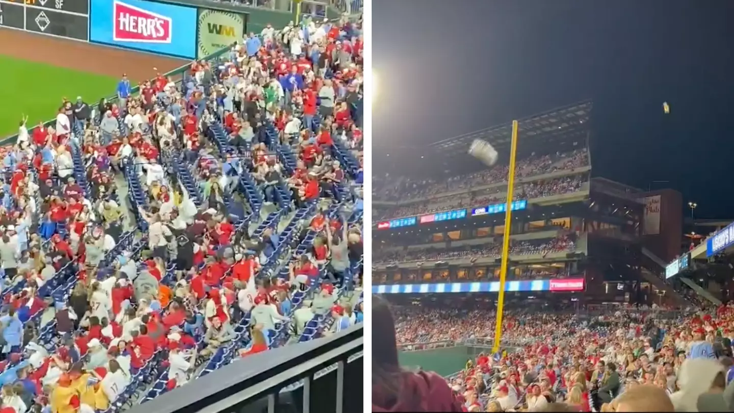 Baseball game devolves into chaos as $1 hot dog deal turns into mammoth food fight in crowd