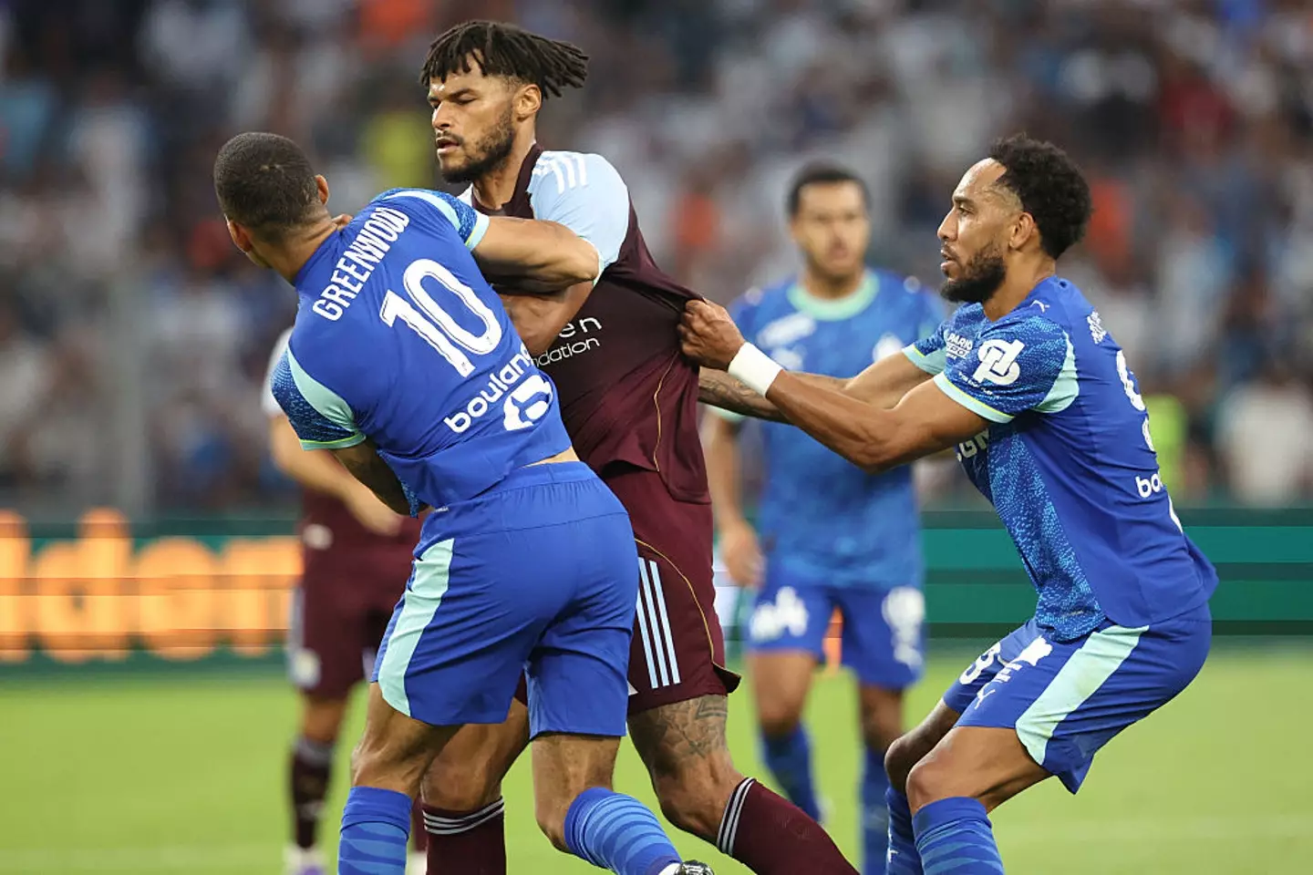 Tyrone Mings and Mason Greenwood clashed on Saturday (Credit:Getty)