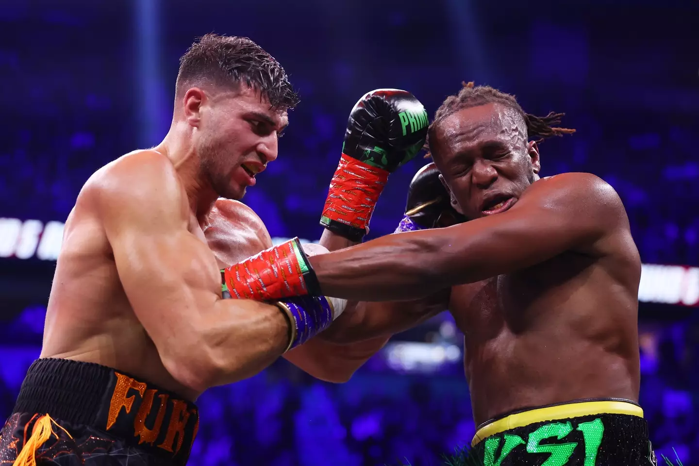 Fury and KSI come to blows. (Image