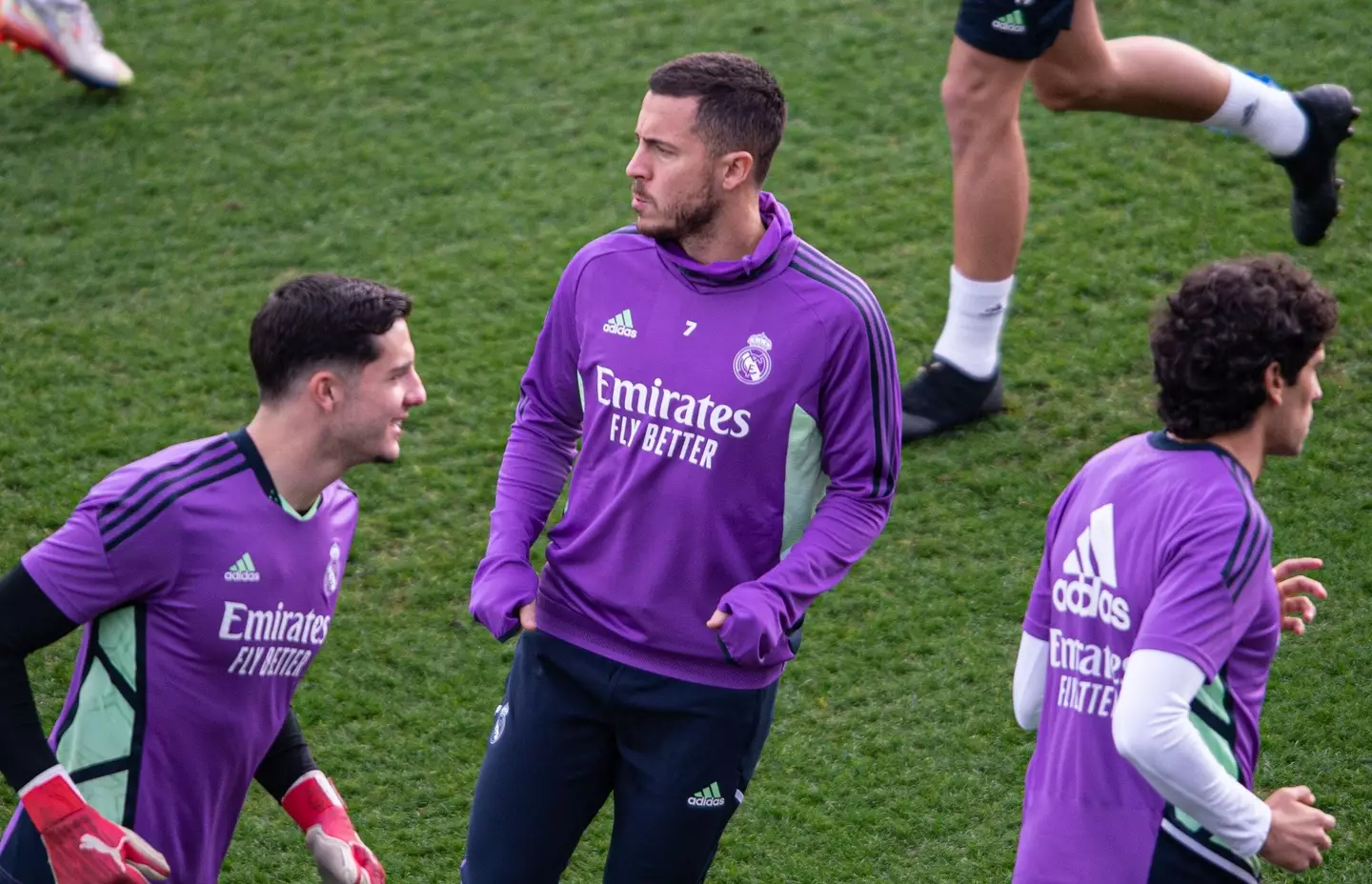 Eden Hazard in Real Madrid training. Image: Alamy
