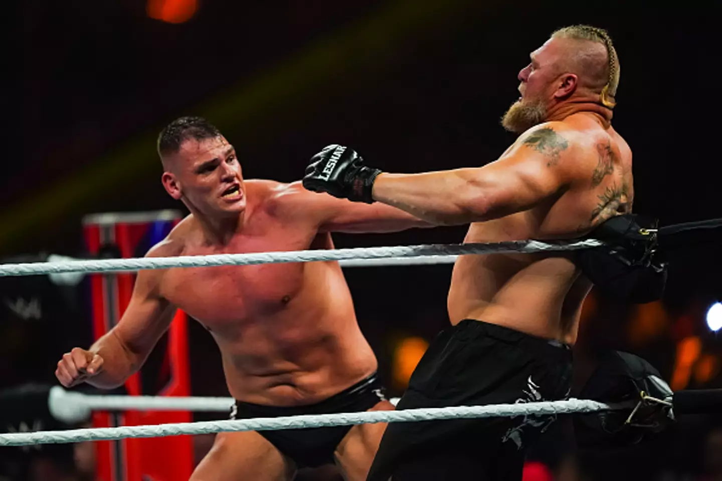 Lesnar and Gunther had several spots together during the 2023 Royal Rumble match (Image: Getty)